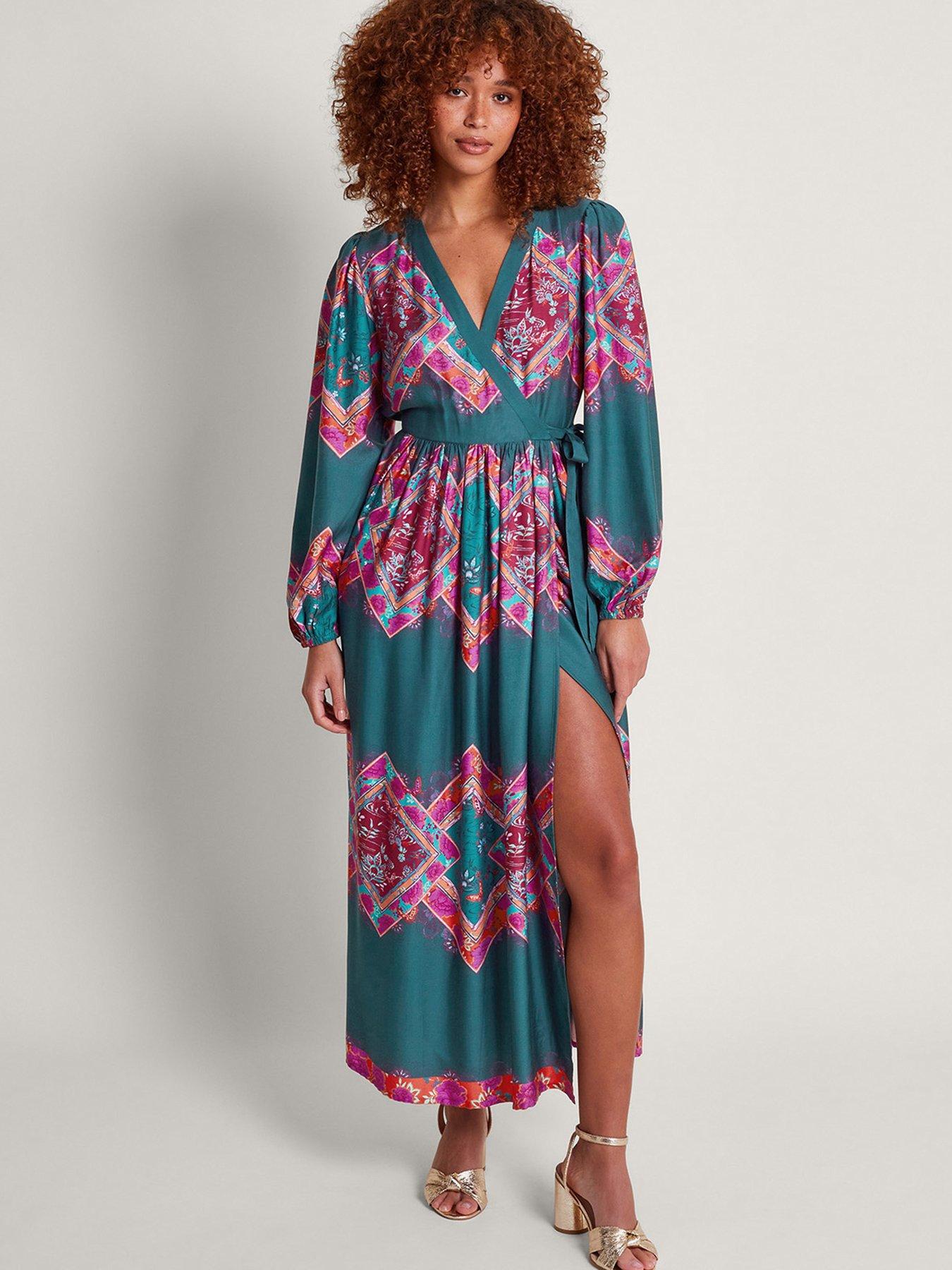 Monsoon Tiffany Wrap Dress Blue Very