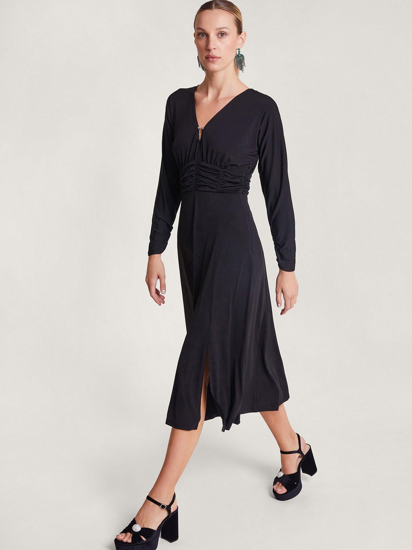Monsoon Ray Ruched Dress Black Very
