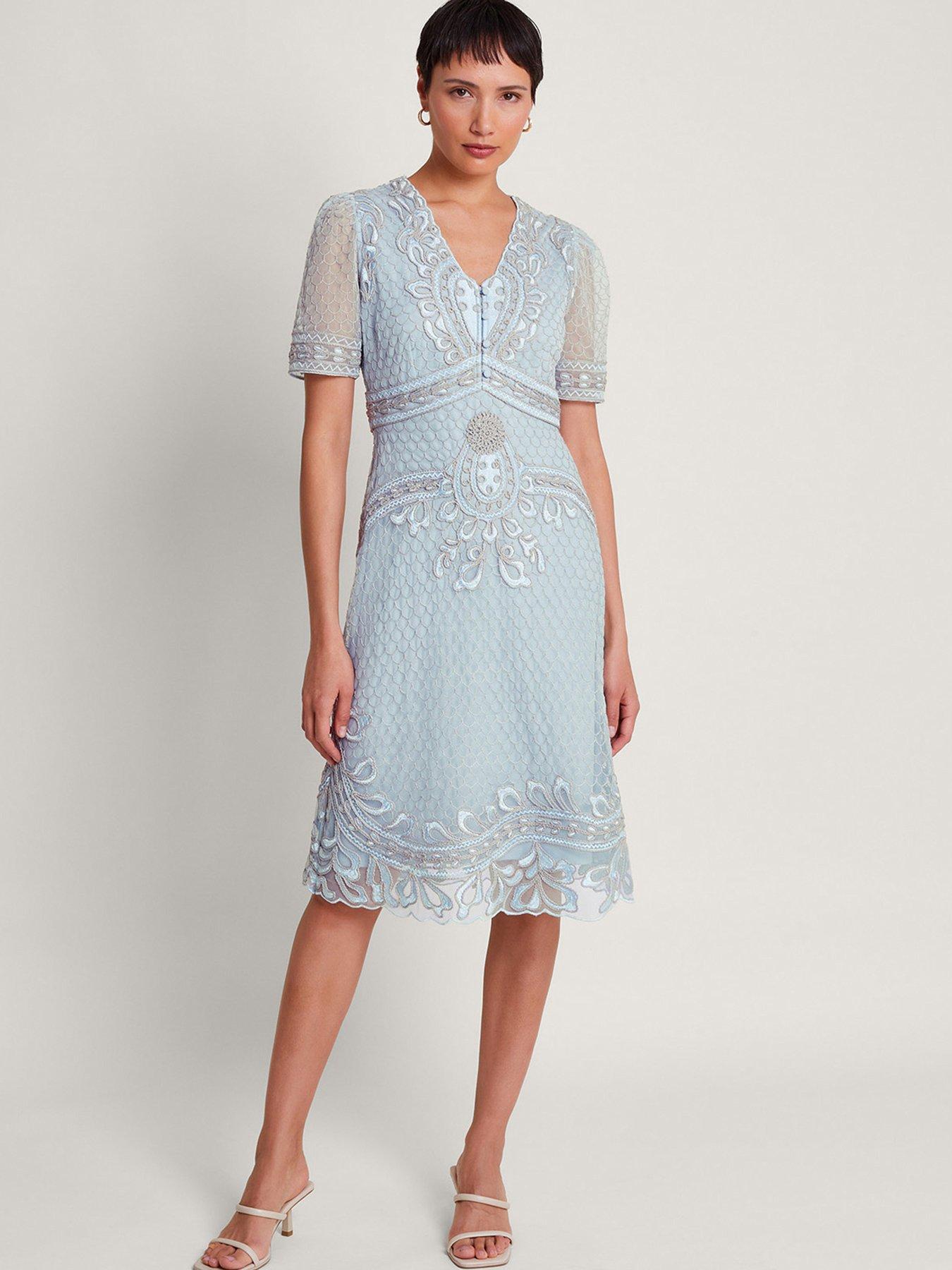 green emerald velvet dress Monsoon Embroidered Shift Mini Dress  White Chocolate Couture