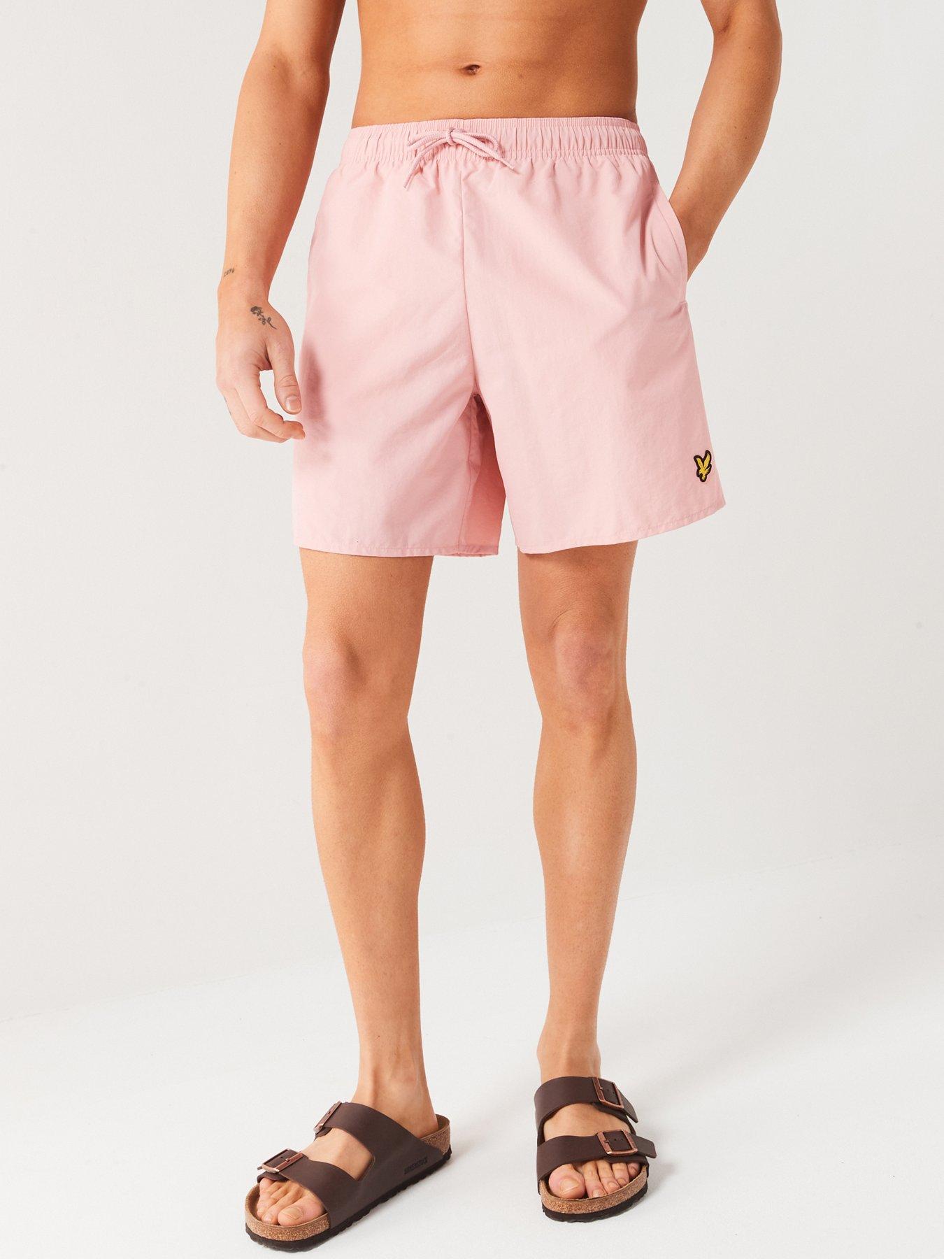 lyle & scott plain swim shorts - pink, pink, size s, men