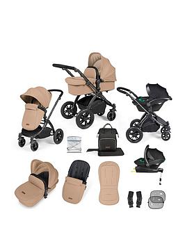 Ickle Bubba Stomp Luxe All-In-One I-Size Travel System With Isofix Base (Stratus) - Black / Desert / Black