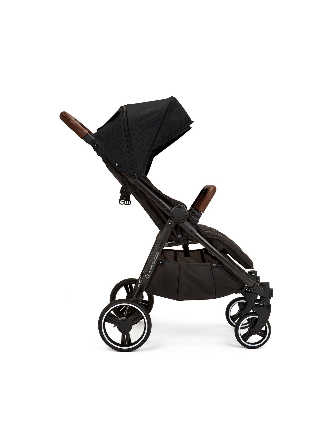 Image 4 of 7 of Ickle Bubba Venus Max Double Stroller - Black / Black / tan