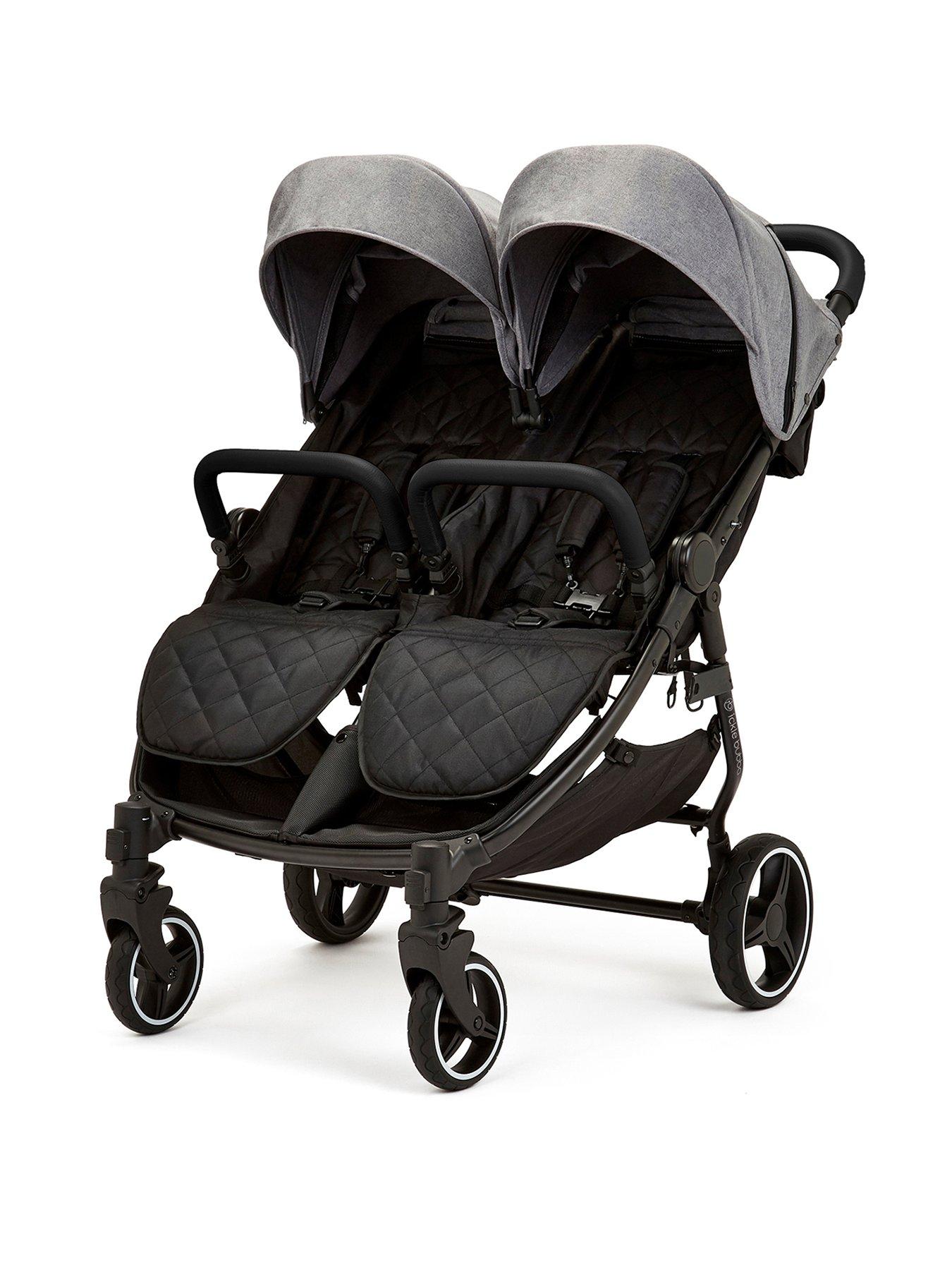 Image 2 of 7 of Ickle Bubba Venus Max Double Stroller - Black / Space Grey / Black