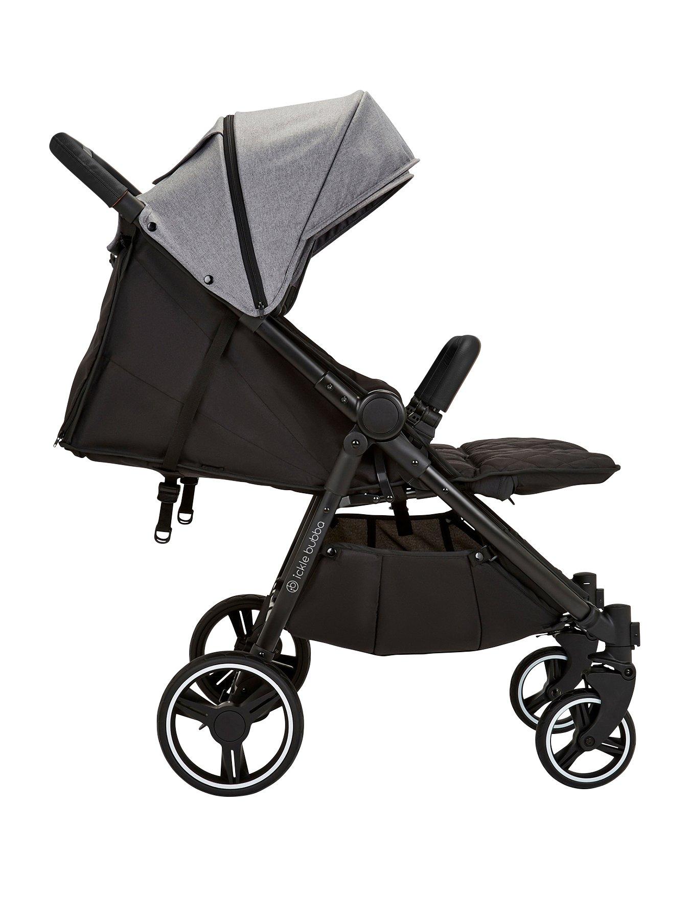 Image 3 of 7 of Ickle Bubba Venus Max Double Stroller - Black / Space Grey / Black