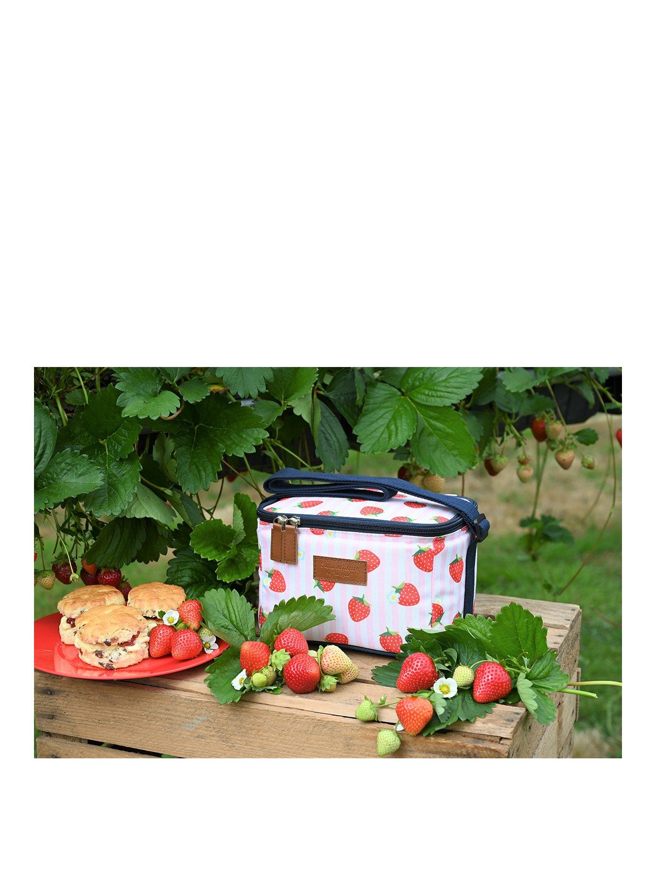 Image 2 of 3 of Summerhouse by Navigate Strawberries &amp; Cream Insulated Personal Picnic Cool Bag - Pink