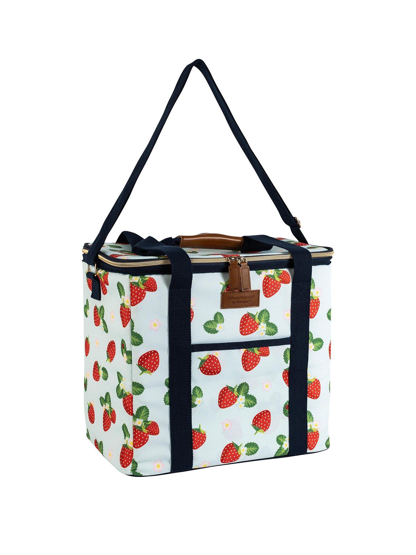 Image 2 of 4 of Summerhouse by Navigate Strawberries &amp; Cream Insulated Family Picnic Cool Bag - Vintage Aqua