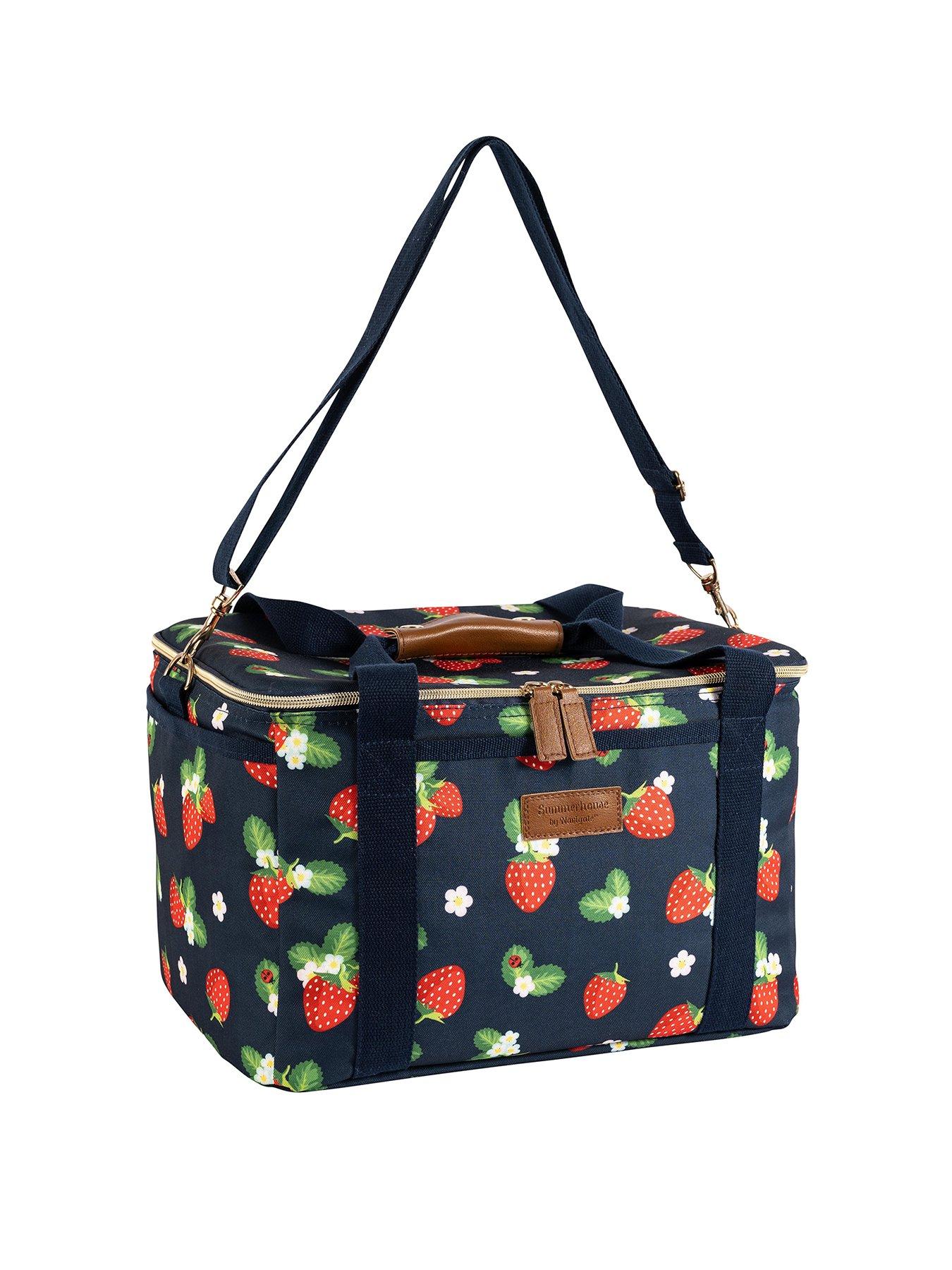 Image 2 of 5 of Summerhouse by Navigate Strawberries &amp; Cream Insulated Luxury Family Picnic Cool Bag - Navy