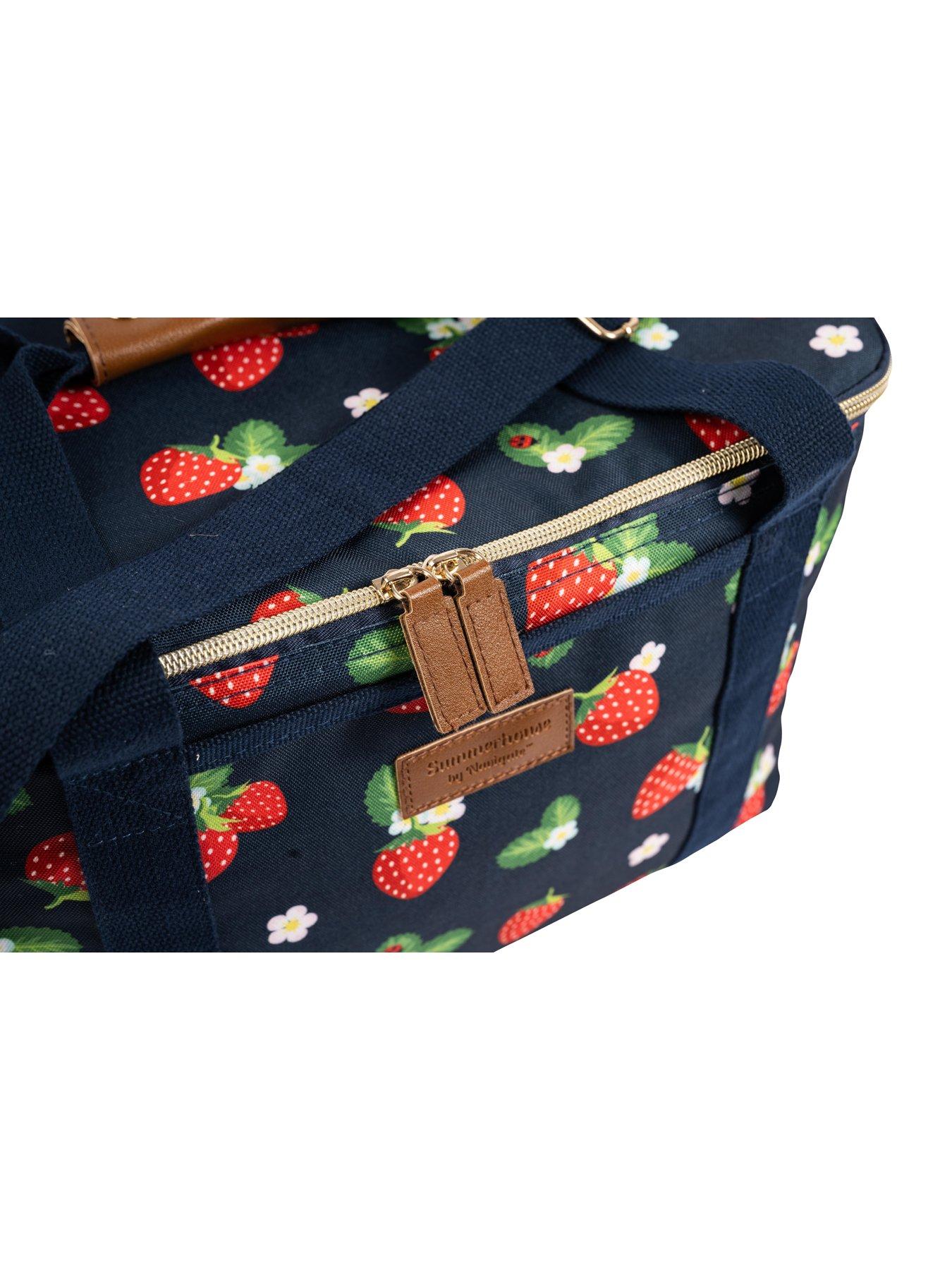 Image 3 of 5 of Summerhouse by Navigate Strawberries &amp; Cream Insulated Luxury Family Picnic Cool Bag - Navy