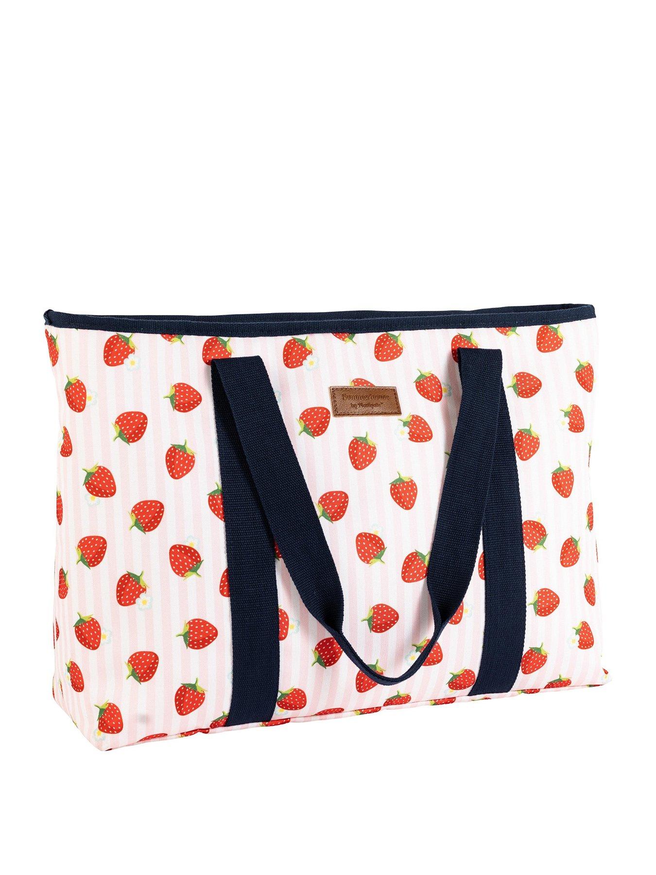 summerhouse-by-navigate-strawberries-amp-cream-insulated-picnic-family-tote-bag-with-shoulder-strap-pink