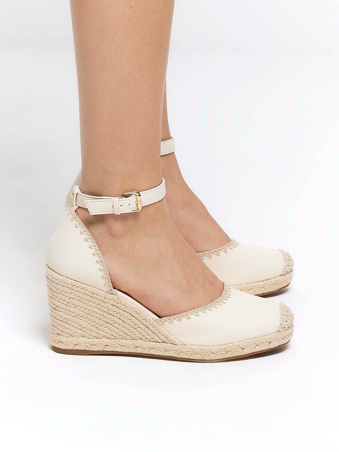 River Island Wedged Espadrille - Cream | Very.co.uk