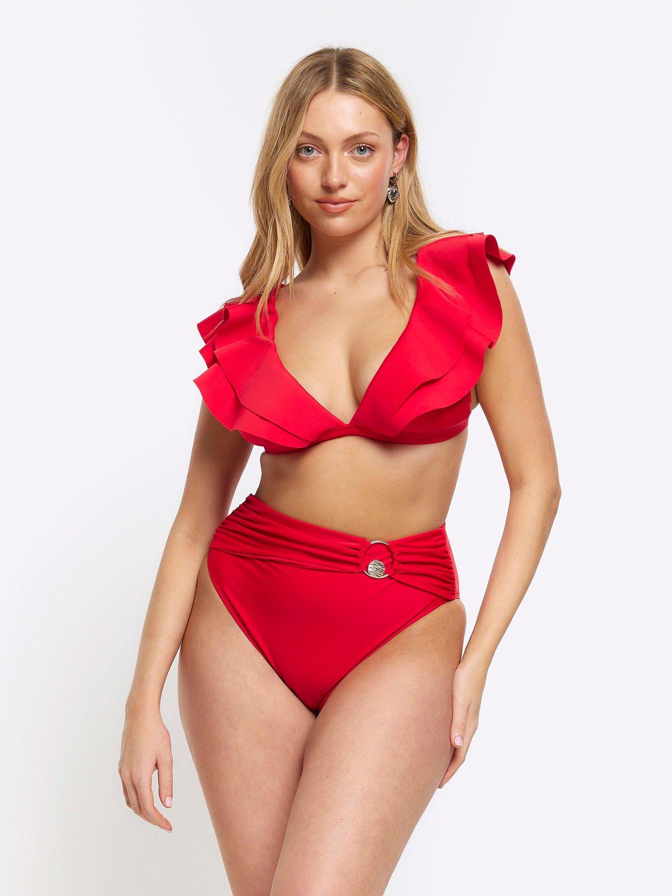 Ladies hotsell red bikini