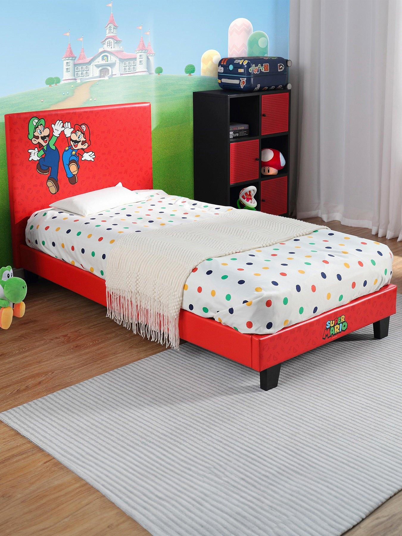 Product photograph of X Rocker Nintendo Super Mario Single Bed Frame - Red from very.co.uk