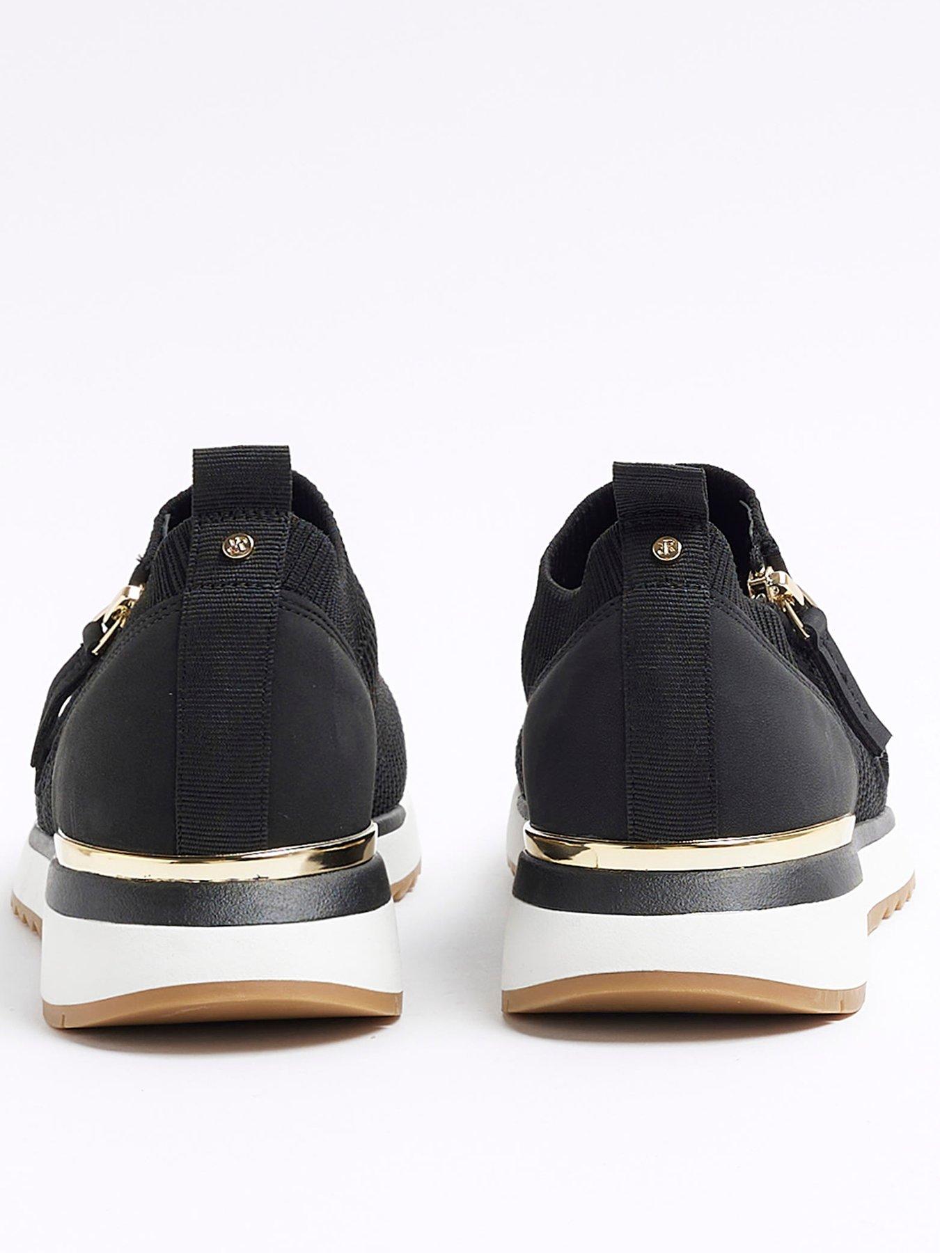 Side Zip Knitted Runner Black