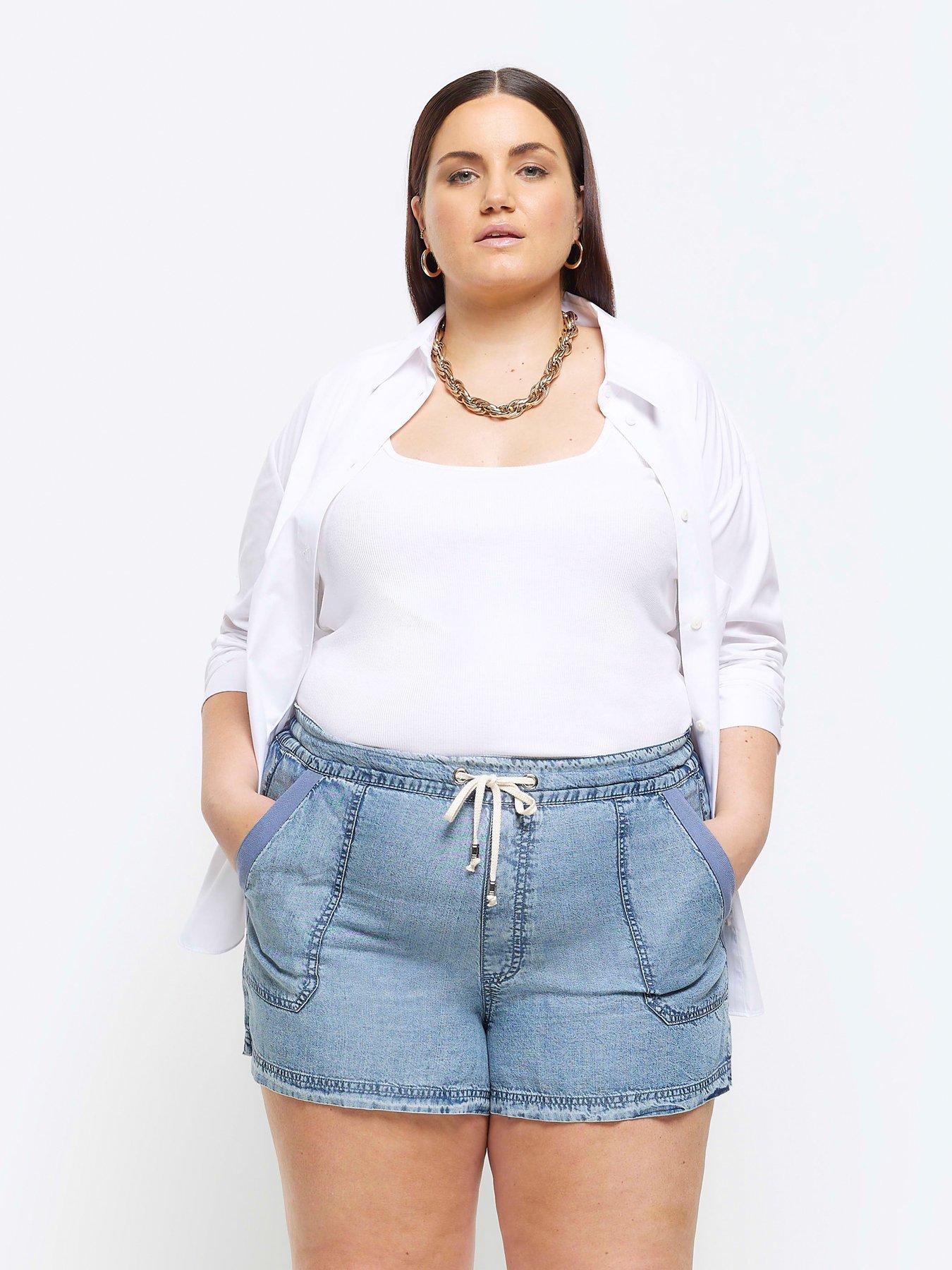 Big girl best sale high waisted shorts