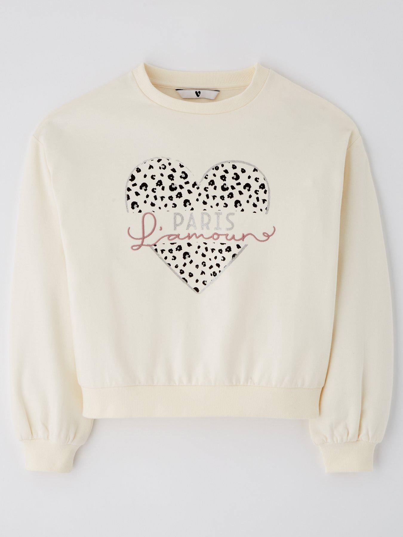 undefined Girls Animal Heart Paris Sweatshirt