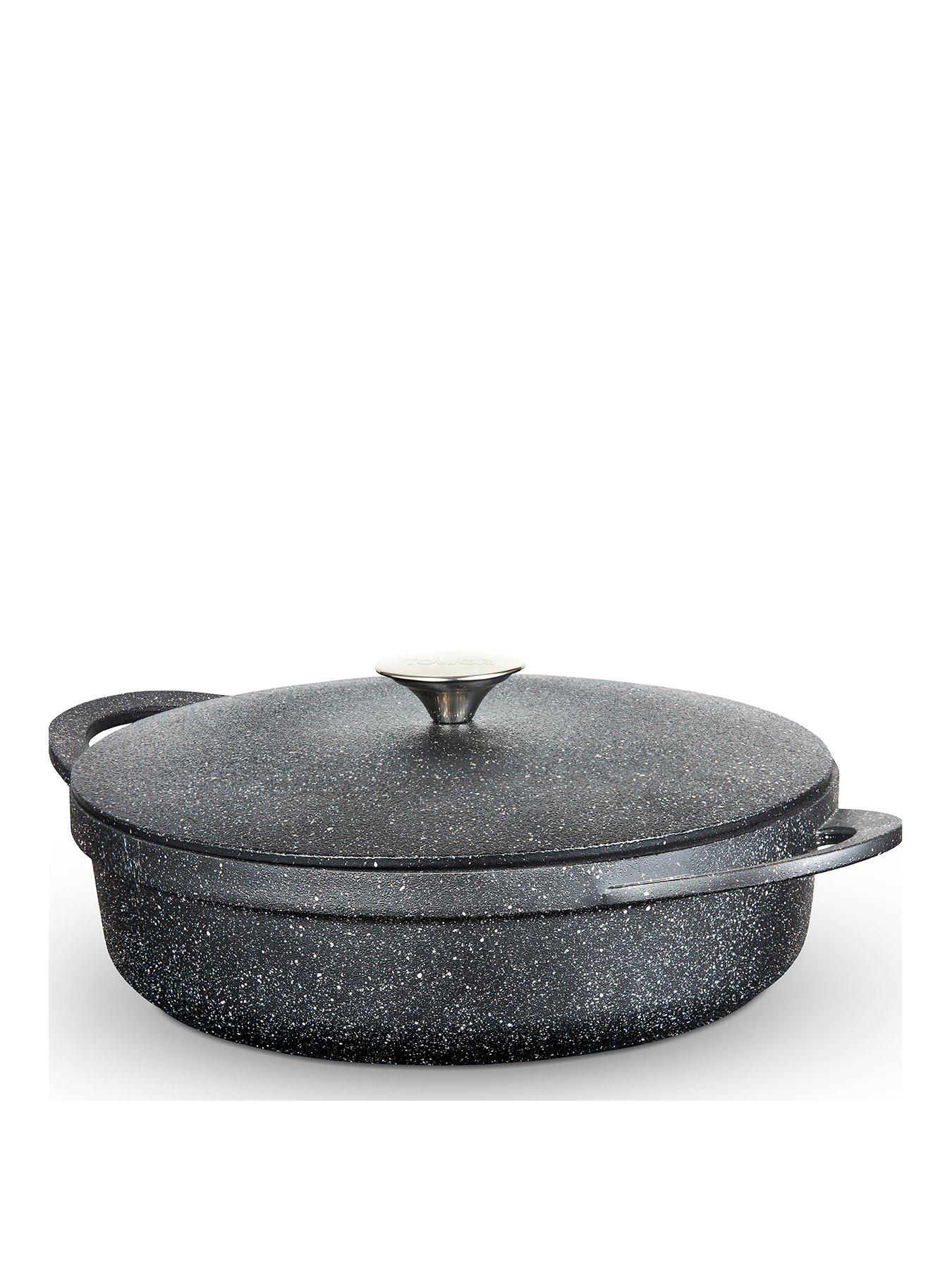 Product photograph of Tower Precision 28 Cm Shallow Casserole With Lid from very.co.uk