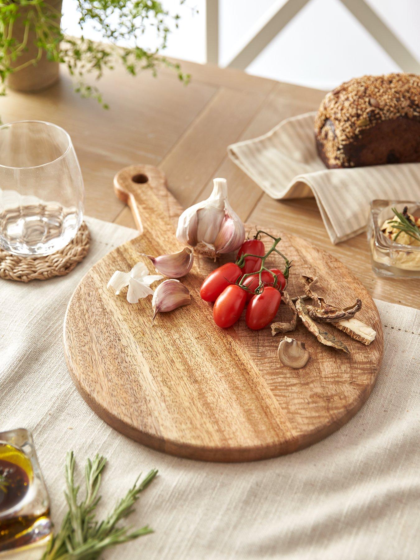 undefined Mango Small Round Serving Board with Handle