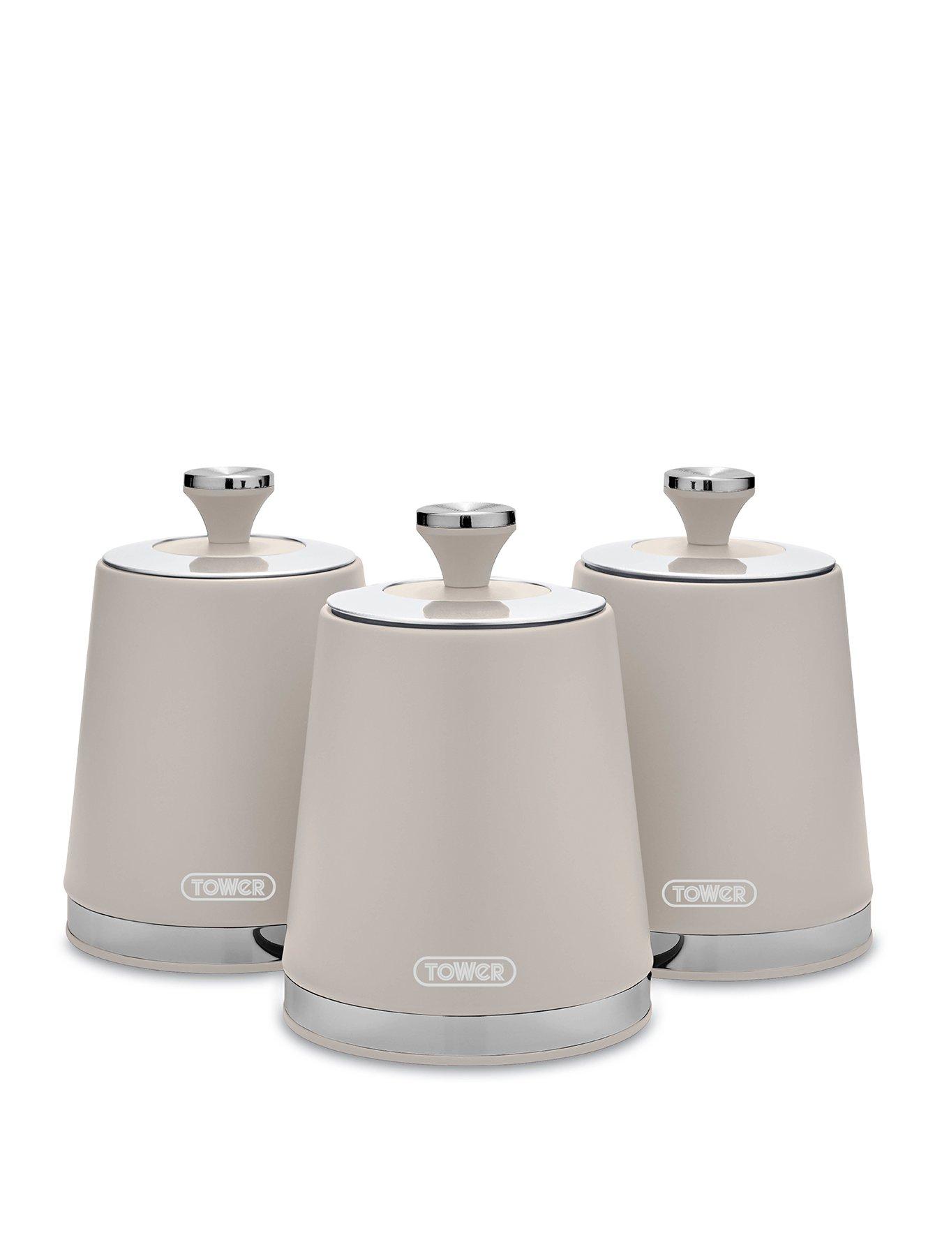 Image 1 of 7 of Tower Cavaletto Set Of 3 Canisters - Latte