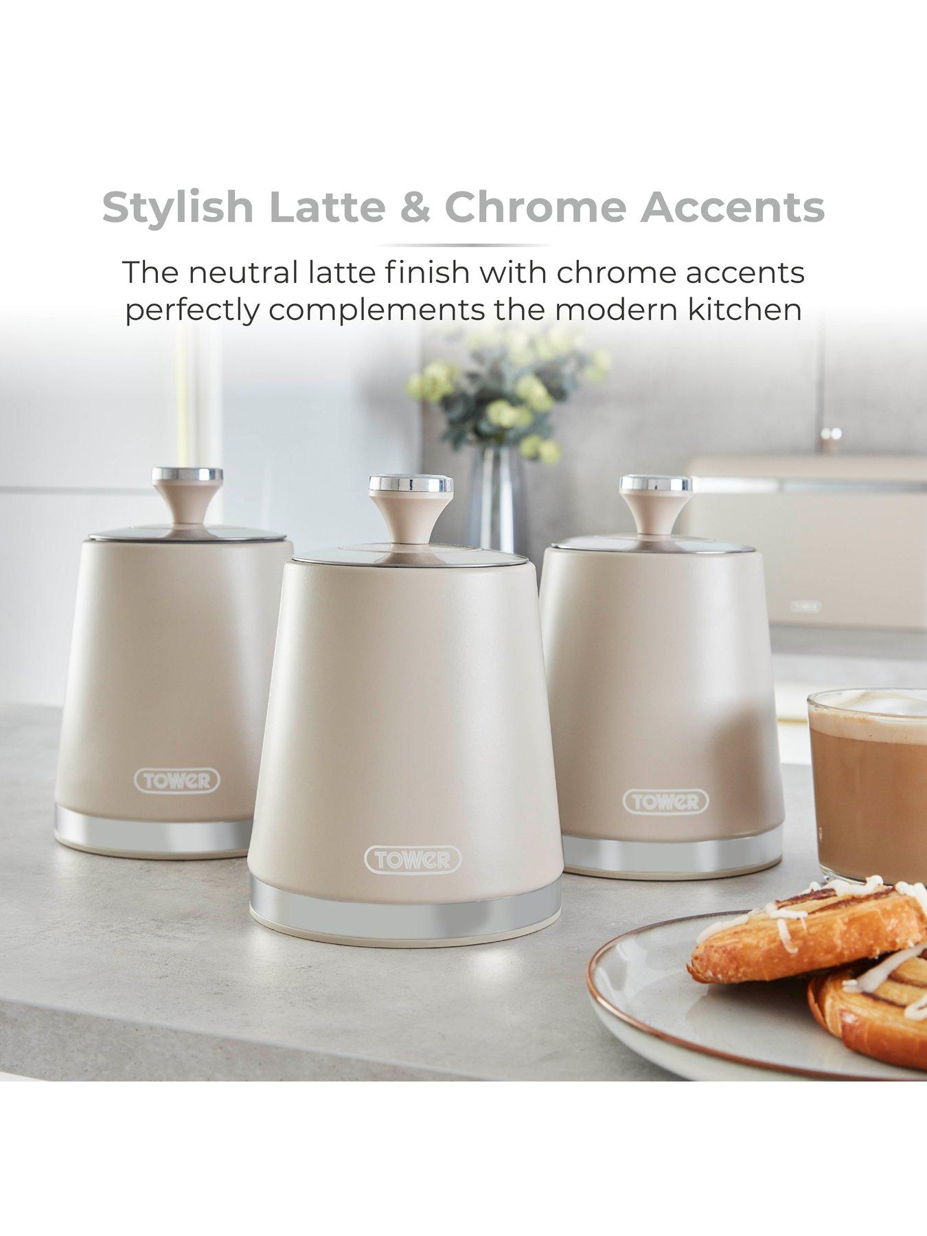 Image 6 of 7 of Tower Cavaletto Set Of 3 Canisters - Latte