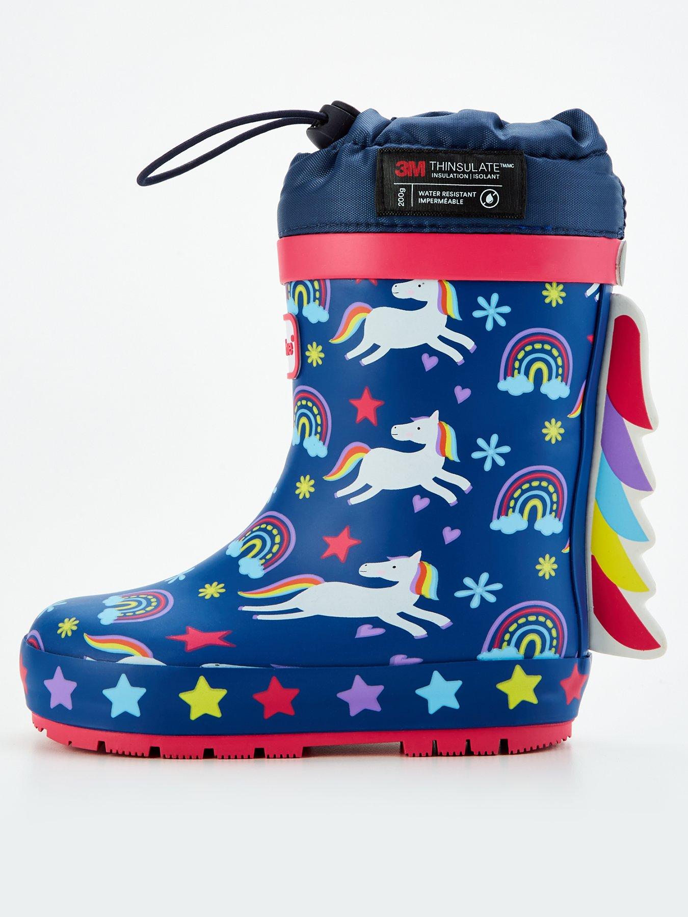 undefined Unicorn Thinsulate Rubber Wellie - Multi