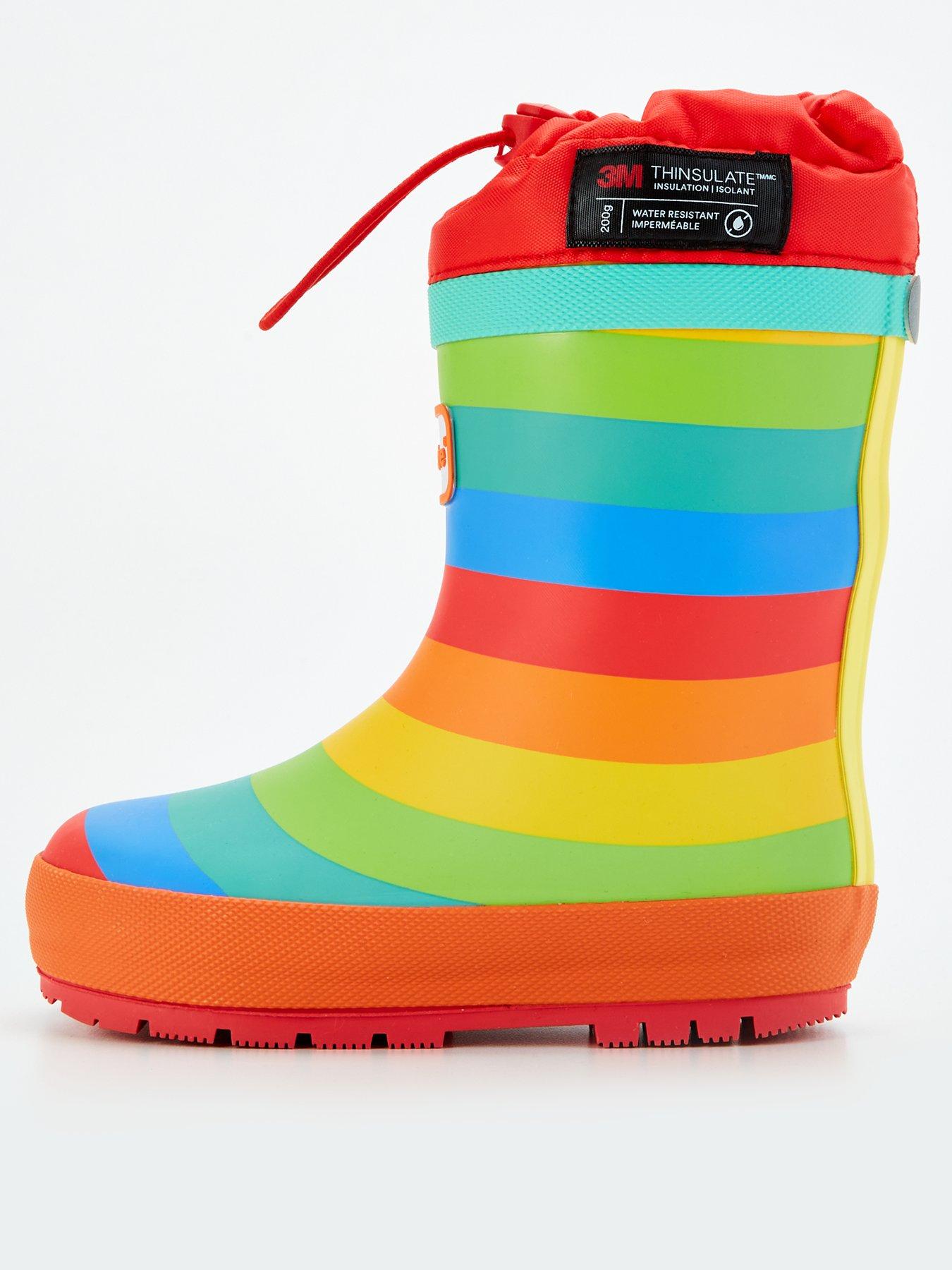 undefined Kids Stripe Thinsulate Rubber Wellie - Multi