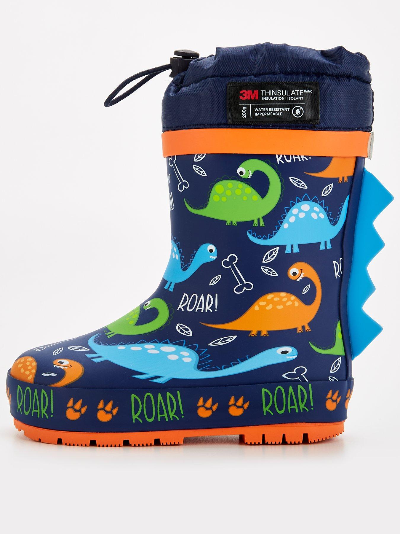 undefined Dinosaur Thinsulate Rubber Wellie - Multi