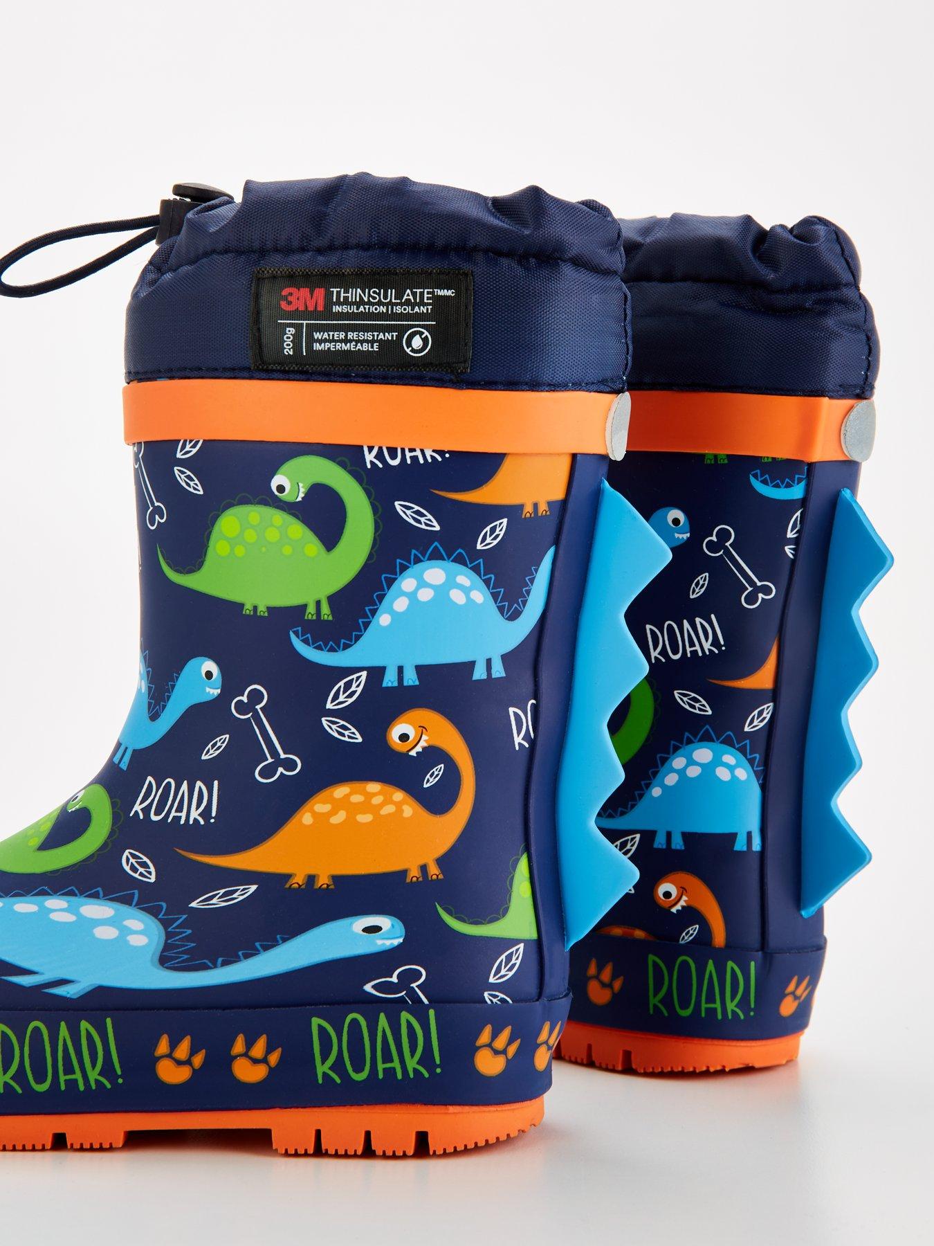 V by Very Dinosaur Thinsulate Rubber Wellie Multi Very