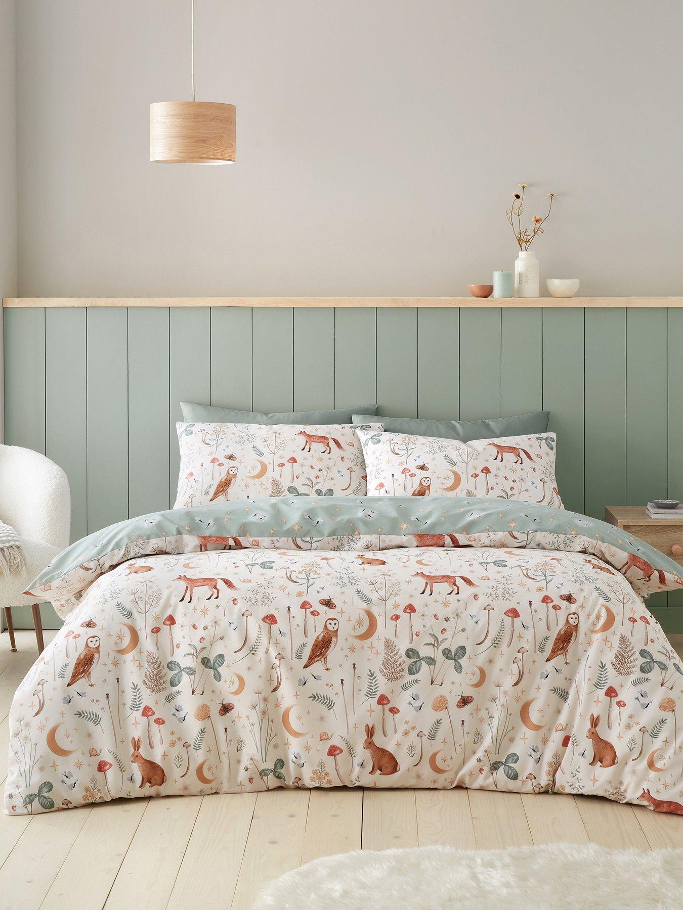 Product photograph of Catherine Lansfield Enchanted Twilight Duvet Cover Set - Natural from very.co.uk