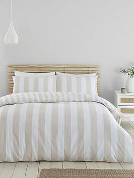 Product photograph of Catherine Lansfield Cove Stripe Duvet Set - Db from very.co.uk
