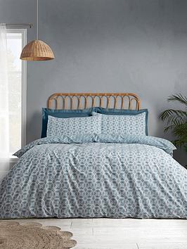 Product photograph of Catherine Lansfield Sardinia Tile Duvet Cover Set from very.co.uk