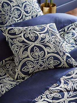 Product photograph of Catherine Lansfield Flock Trellis Cushion from very.co.uk