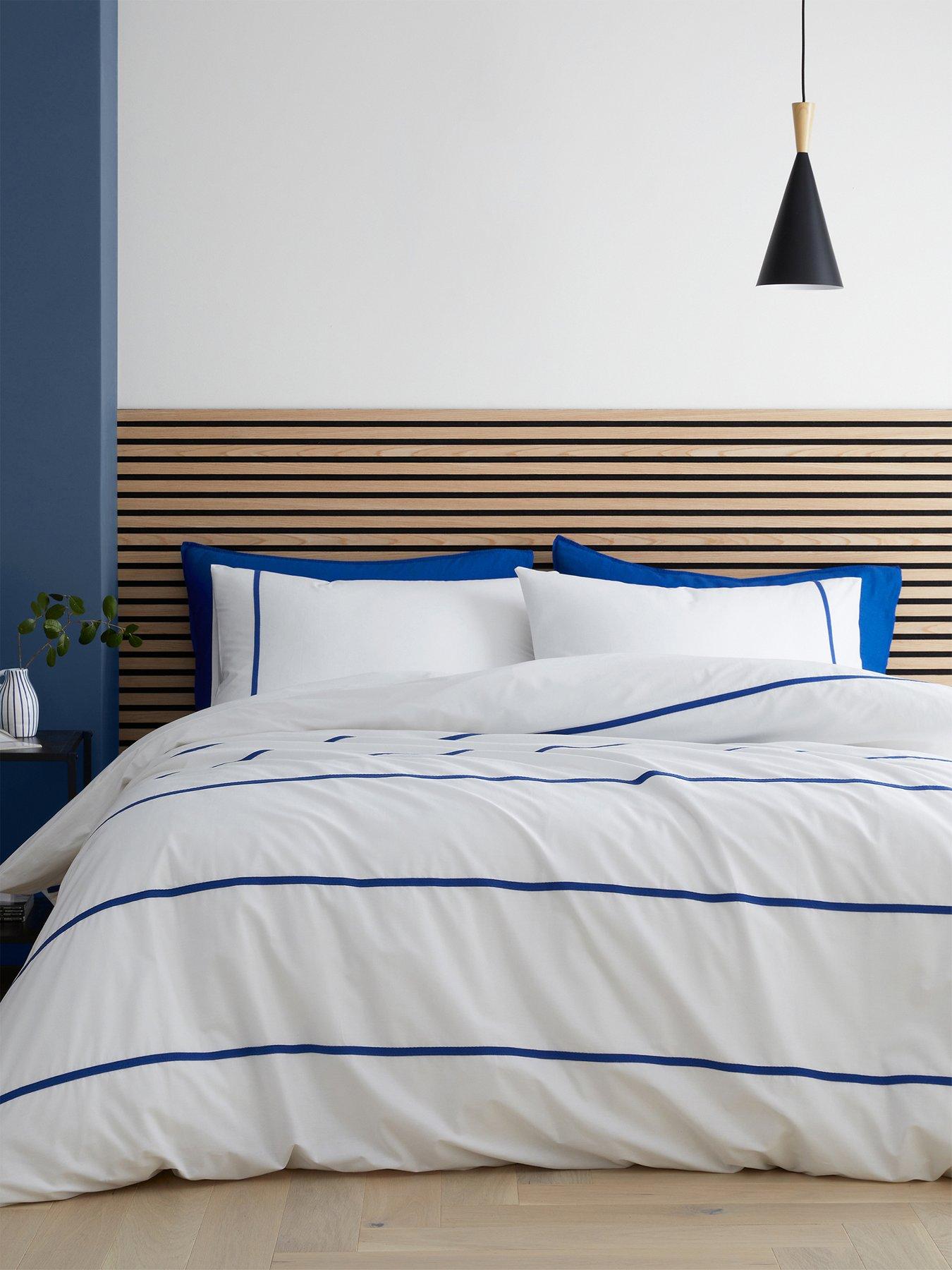 Product photograph of Content By Terence Conran Herringbone Trim Stripe 200 Thread Count Cotton Duvet Cover Set from very.co.uk
