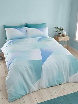 Product photograph of Catherine Lansfield Ombre Larsson Geo Duvet Cover Set In Blue from very.co.uk