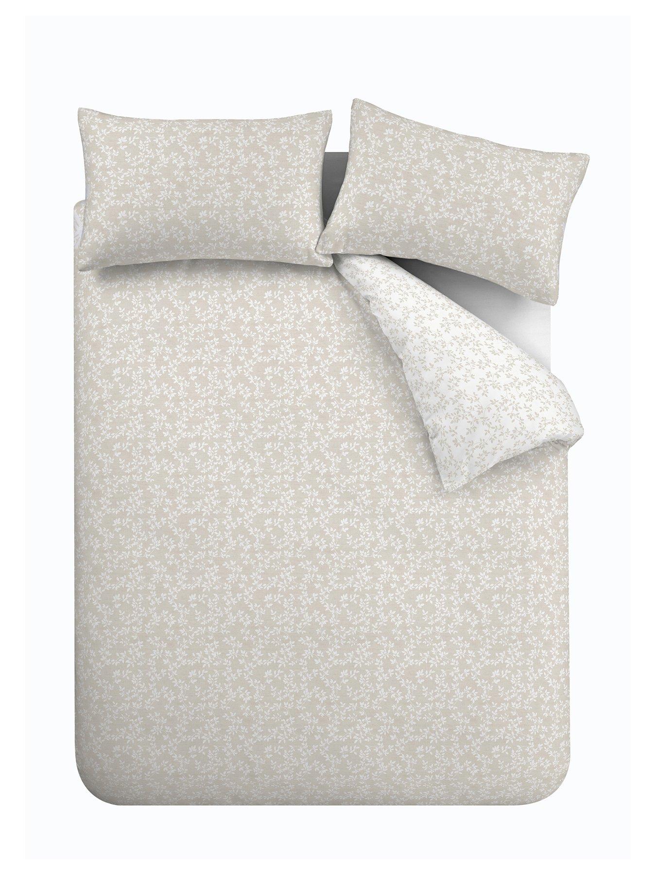 Image 3 of 6 of Bianca Shadow Leaves Natural 100% Cotton Duvet Set