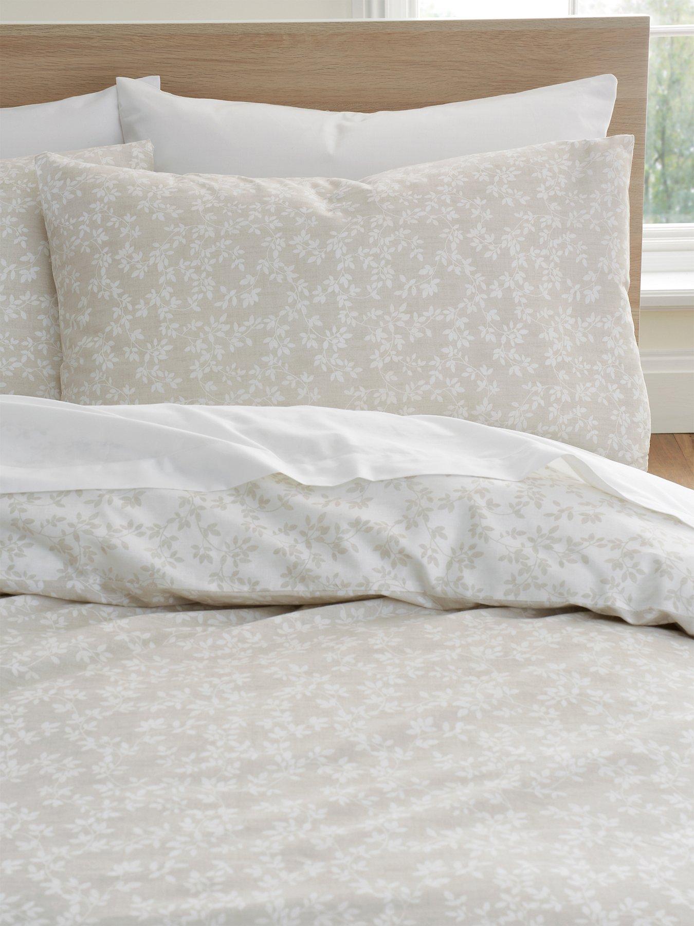 Image 5 of 6 of Bianca Shadow Leaves Natural 100% Cotton Duvet Set