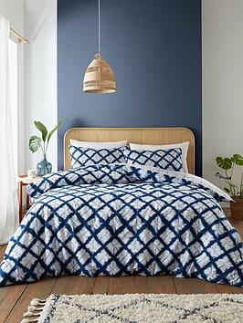 Product photograph of Catherine Lansfield Shibori Tie Due Duvet Cover Set from very.co.uk