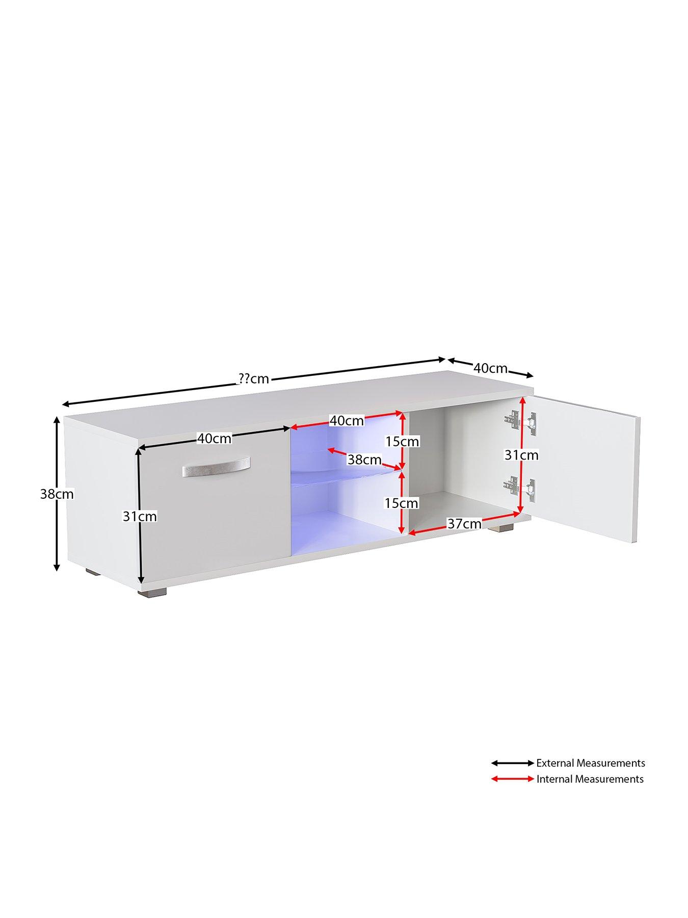 Image 2 of 7 of Vida Designs Cosmo 2 Door TV Unit with LED Lighting - fits up to 50 inch TV - White