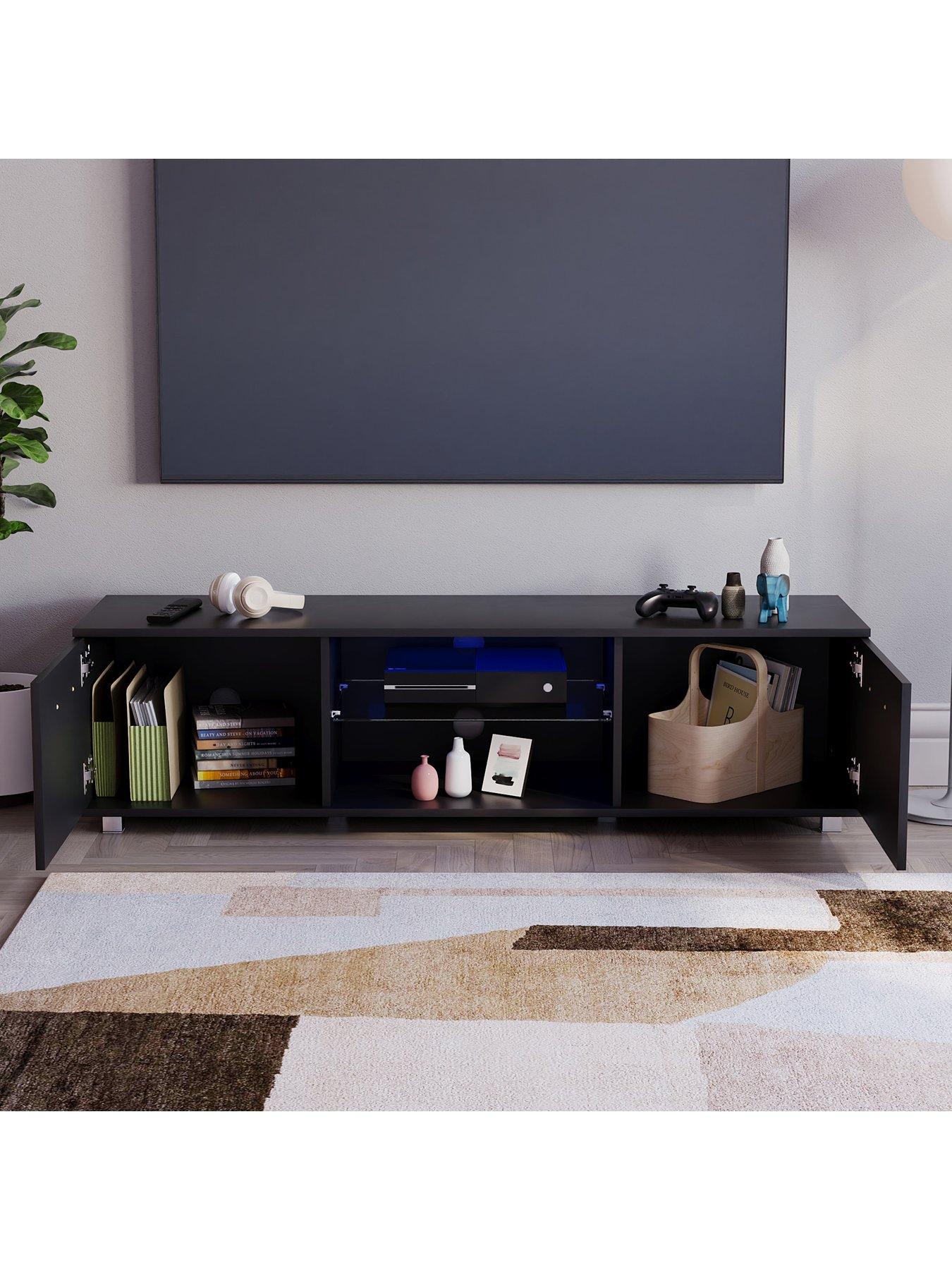 Image 5 of 7 of Vida Designs Cosmo 2 Door TV Unit with LED Lighting - fits up to 60 inch TV - Black