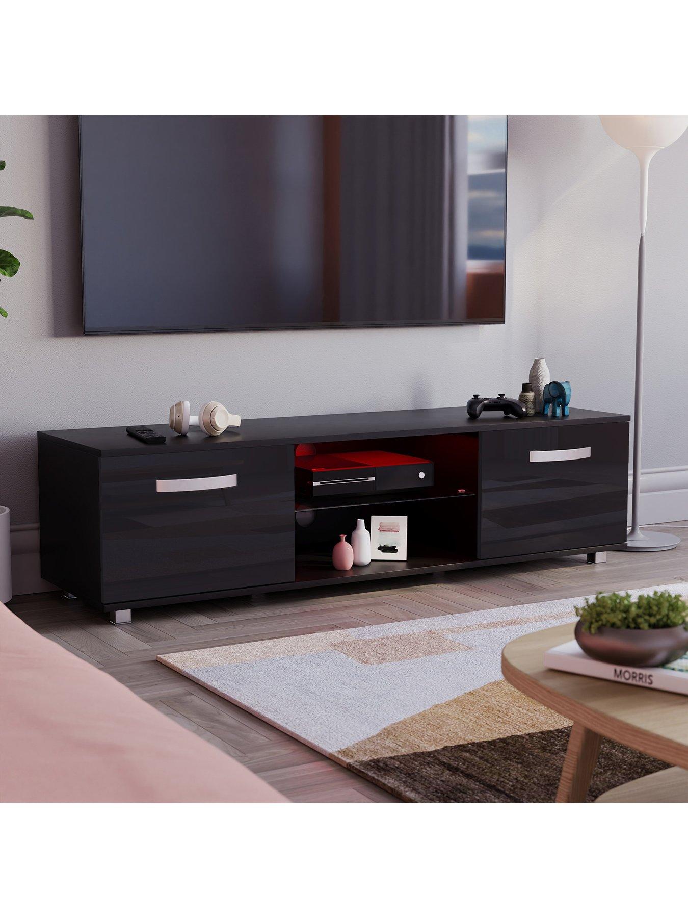 Image 6 of 7 of Vida Designs Cosmo 2 Door TV Unit with LED Lighting - fits up to 60 inch TV - Black