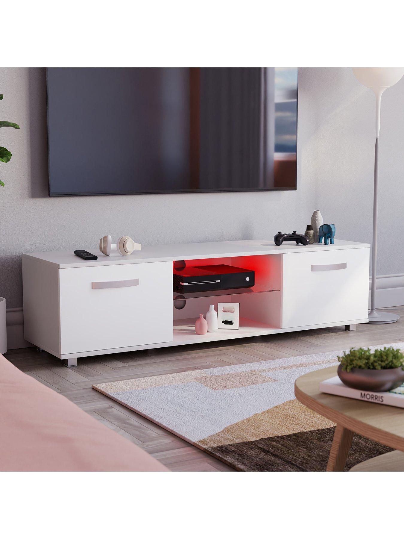 Image 6 of 7 of Vida Designs Cosmo 2 Door&nbsp;TV Unit with LED Lighting - fits up to 60 inch TV - White