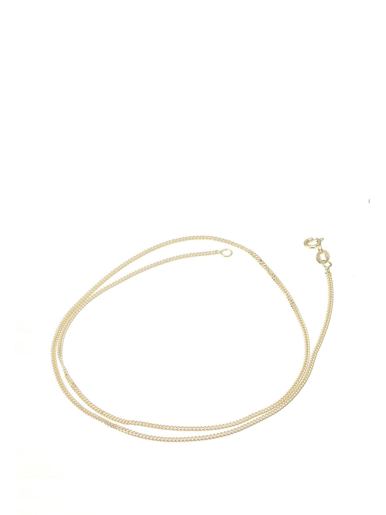 Product photograph of H Samuel 9ct Yellow Gold Necklace Solid 18 Inch Dainty Curb Chain from very.co.uk