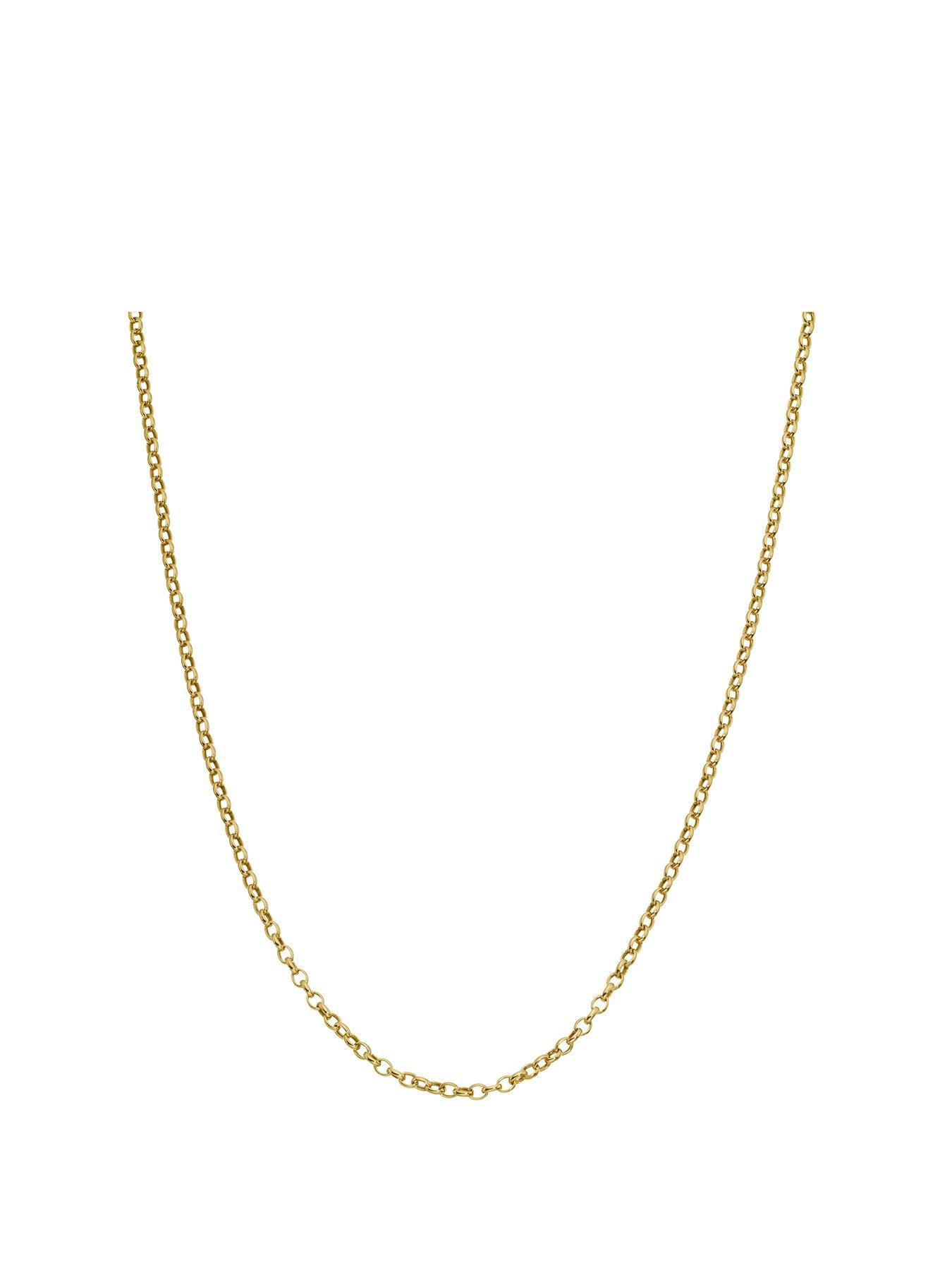 Product photograph of H Samuel 9ct Yellow Gold Necklace 18 Inch Dainty Belcher Chain from very.co.uk