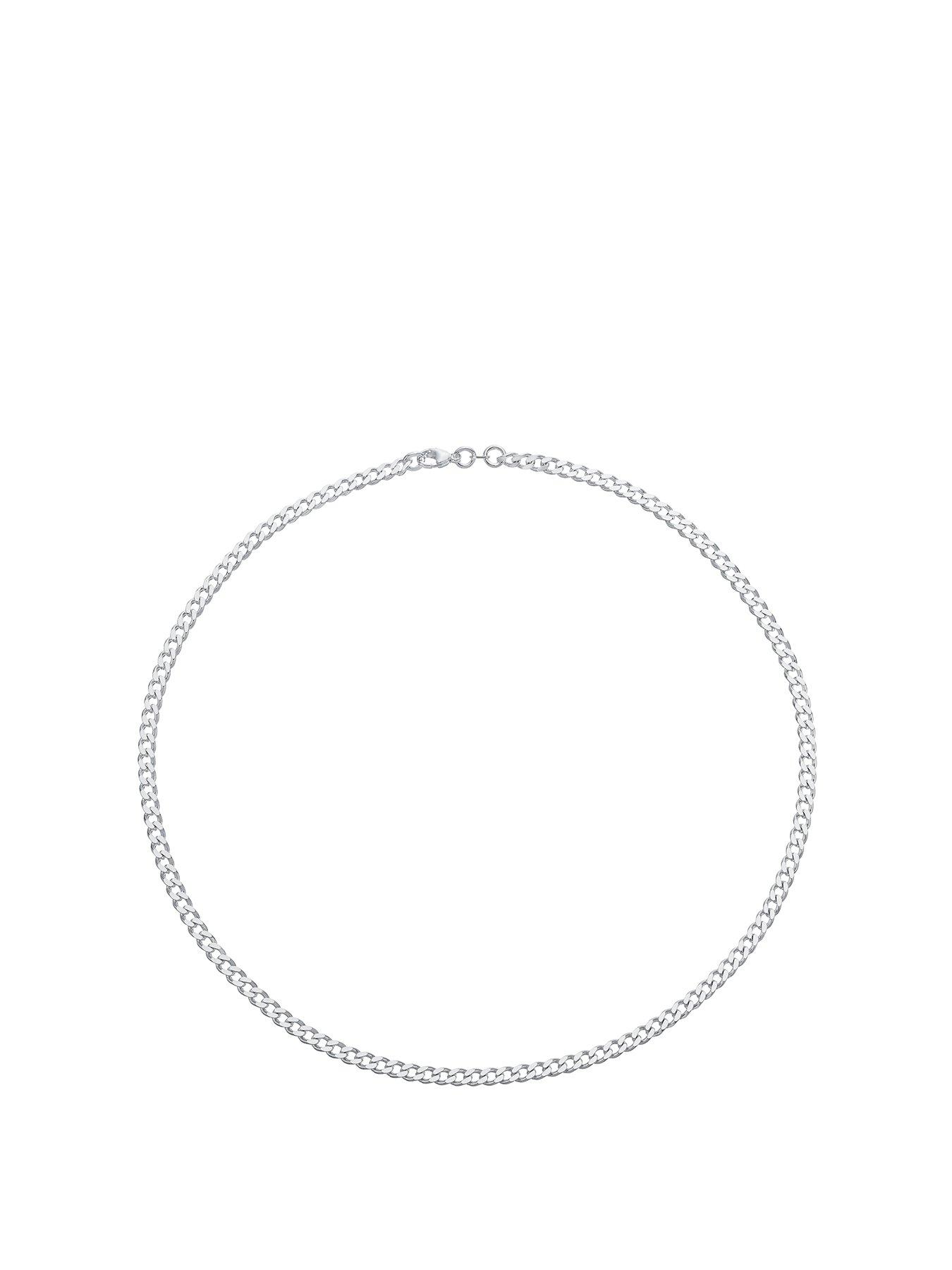 Product photograph of H Samuel Sterling Silver Necklace 20 Inch 4mm Curb Chain from very.co.uk