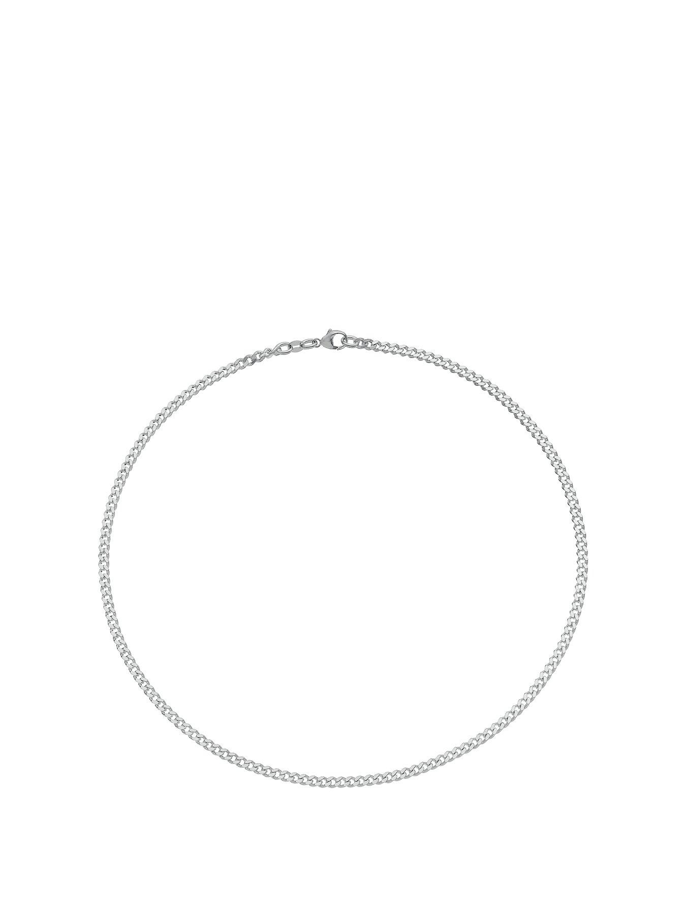 Product photograph of H Samuel Sterling Silver 18 Inch Curb 3mm Chain Necklace from very.co.uk