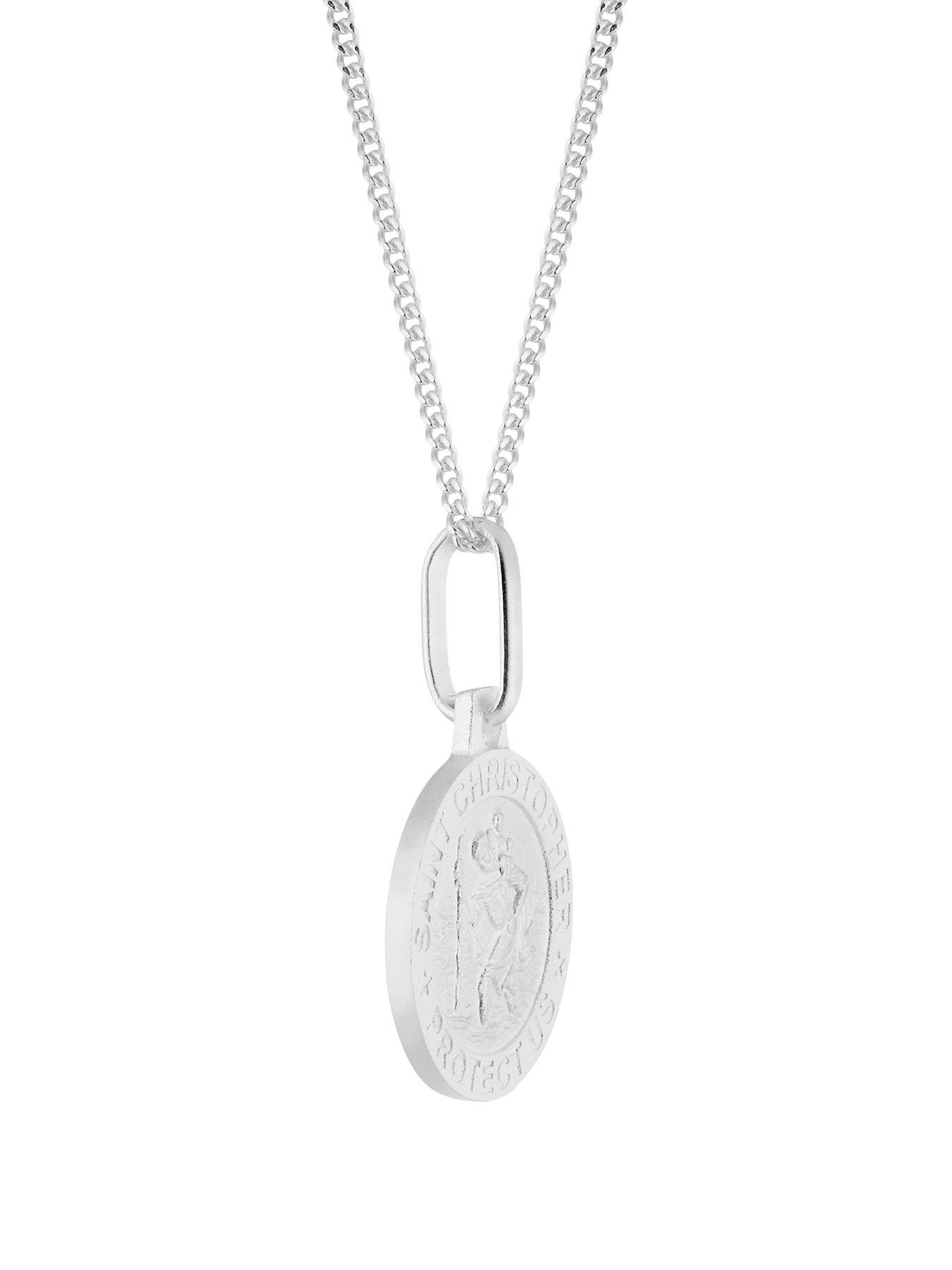 Image 2 of 3 of H. Samuel Sterling Silver Necklace. St Christopher Protection Pendant