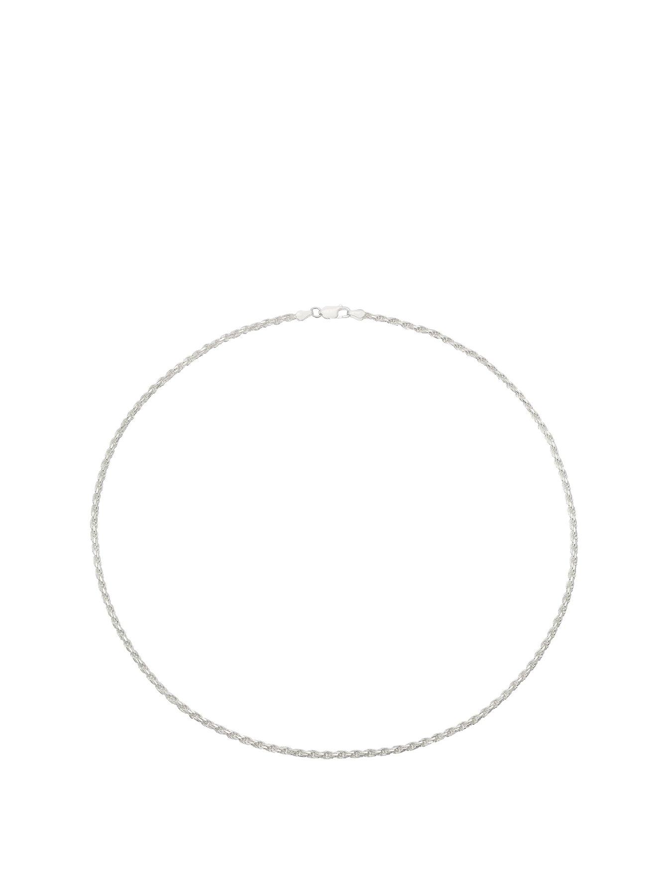 Product photograph of H Samuel Sterling Silver Necklace 20 Inch Rope Chain from very.co.uk