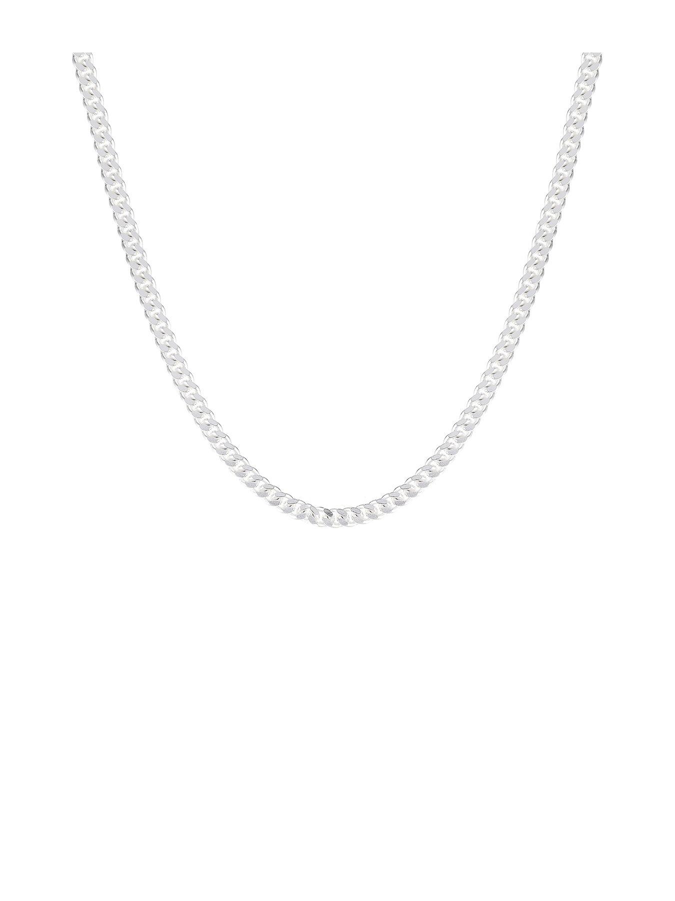 Product photograph of H Samuel Sterling Silver Necklace 18 Inch Curb Chain from very.co.uk