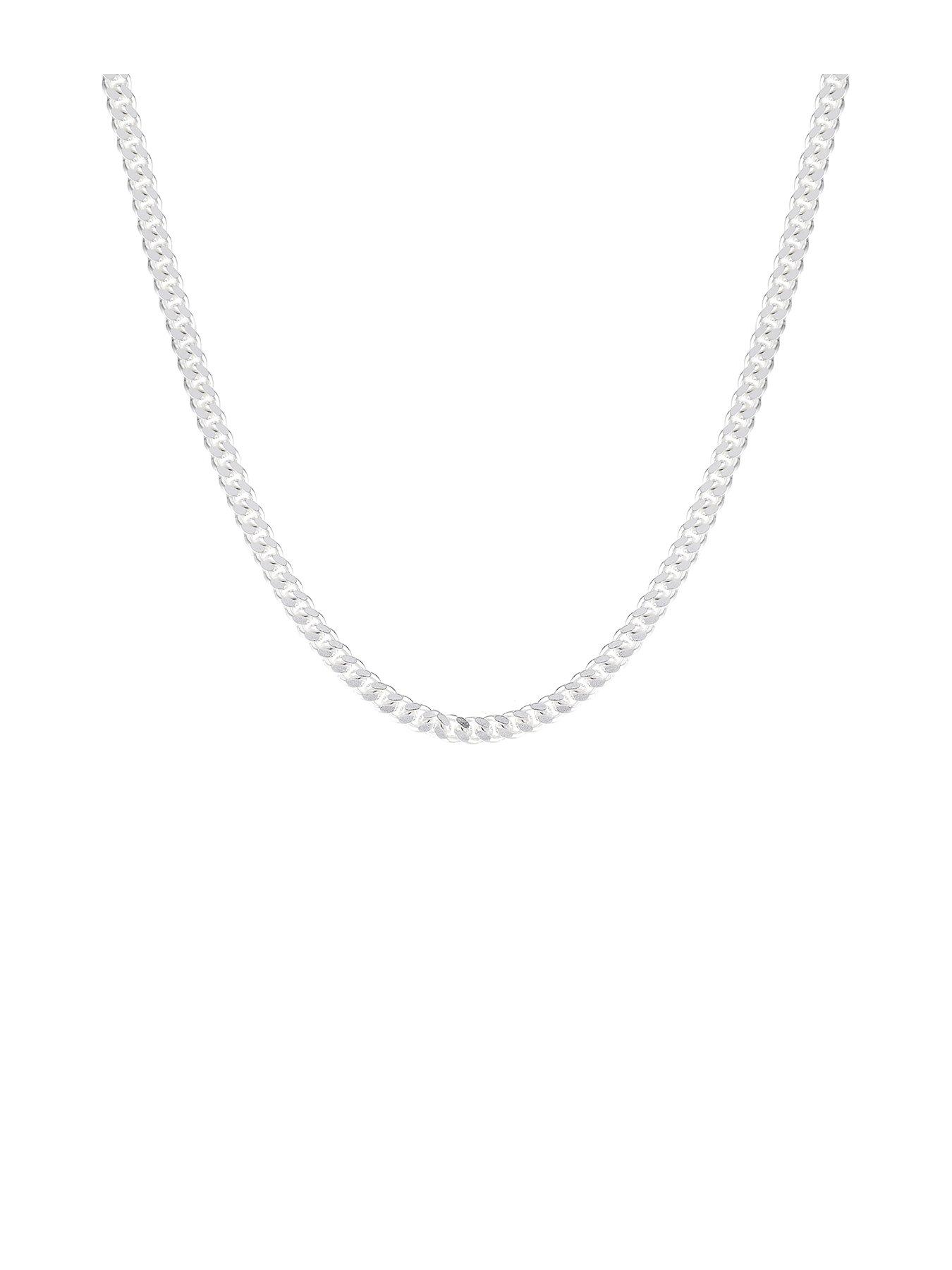 Product photograph of H Samuel Sterling Silver Necklace 18 Inch Curb Chain from very.co.uk