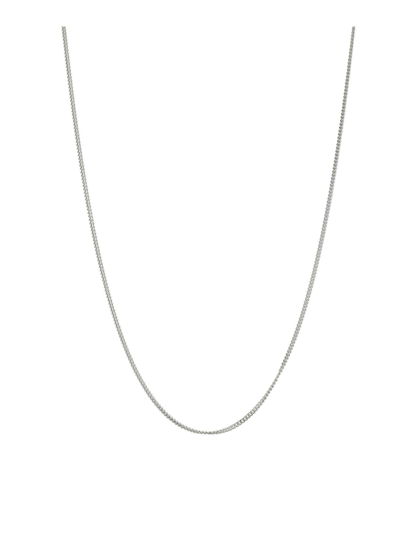 Product photograph of H Samuel Sterling Silver Necklace 18 Inch Dainty Curb Chain from very.co.uk