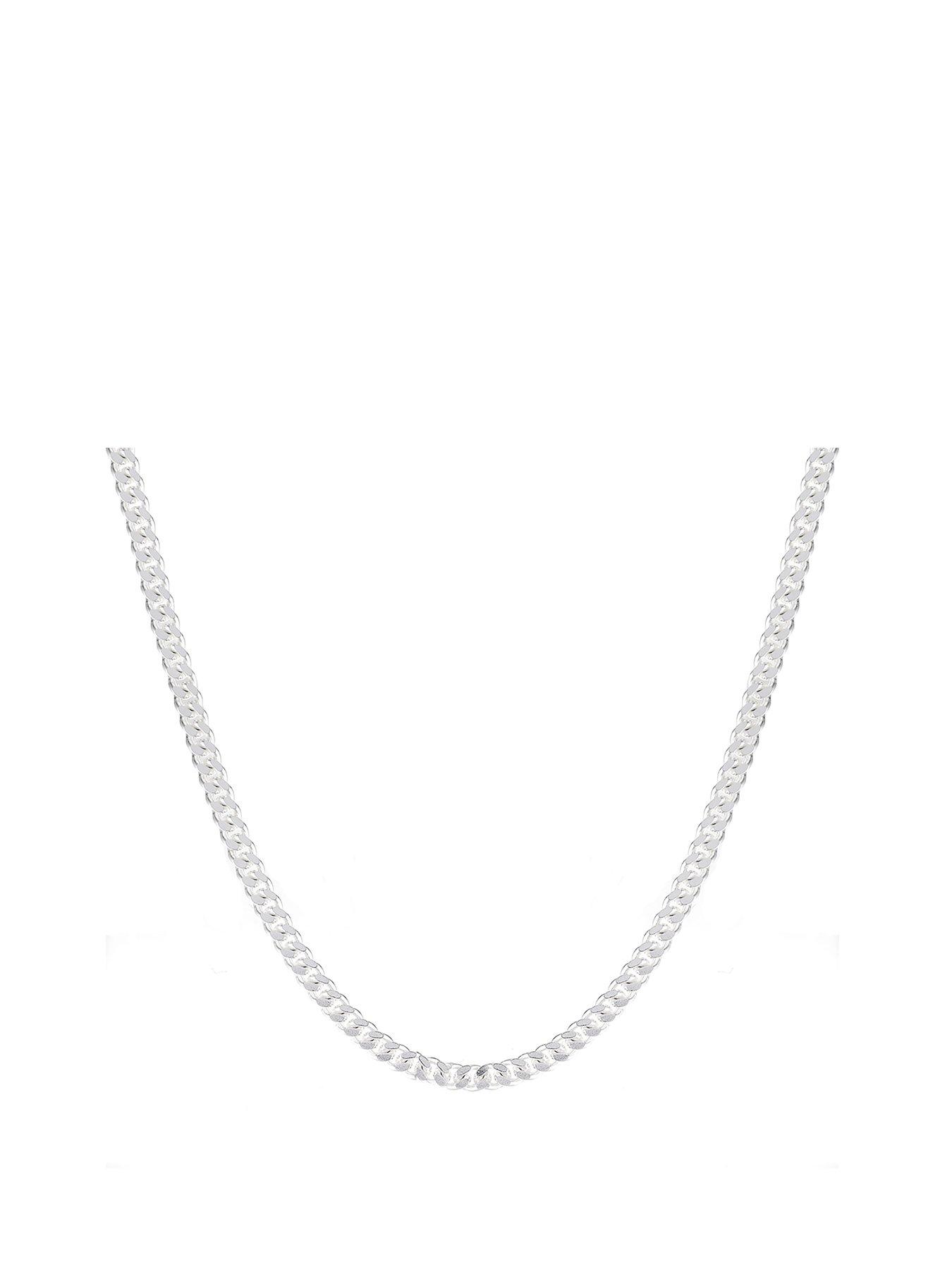 Product photograph of H Samuel Sterling Silver Necklace 24 Inch 3mm Curb Chain from very.co.uk